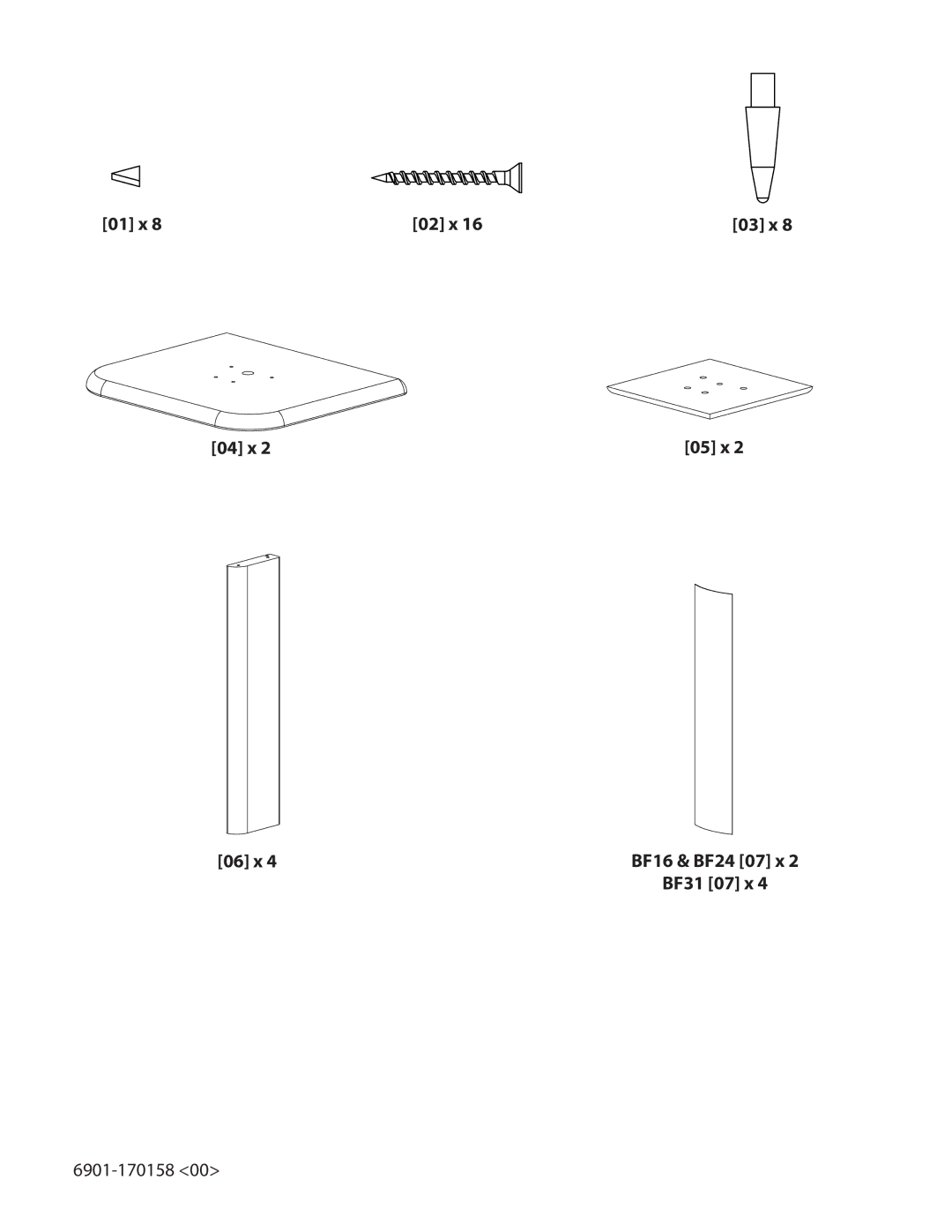 Sanus Systems BF16 important safety instructions 01 x 02 x 