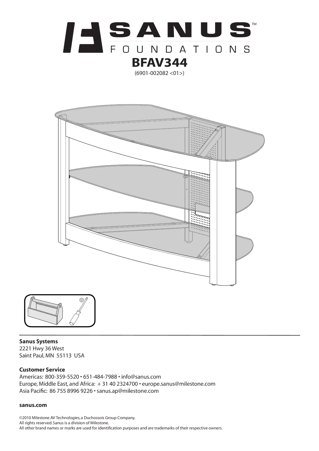 Sanus Systems BFAV344 manual 