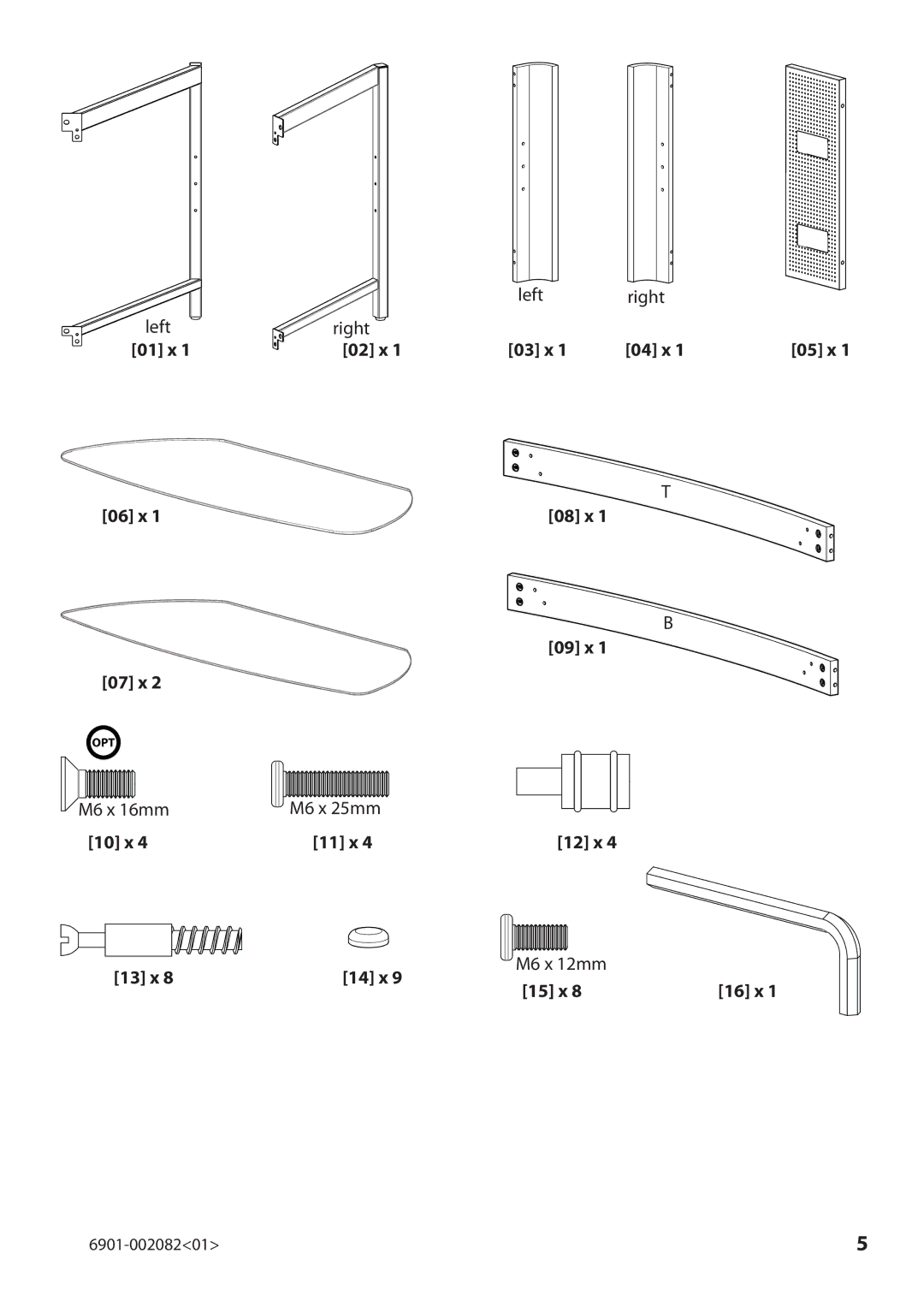 Sanus Systems BFAV344 manual 01 x 02 x 03 x 04 x 