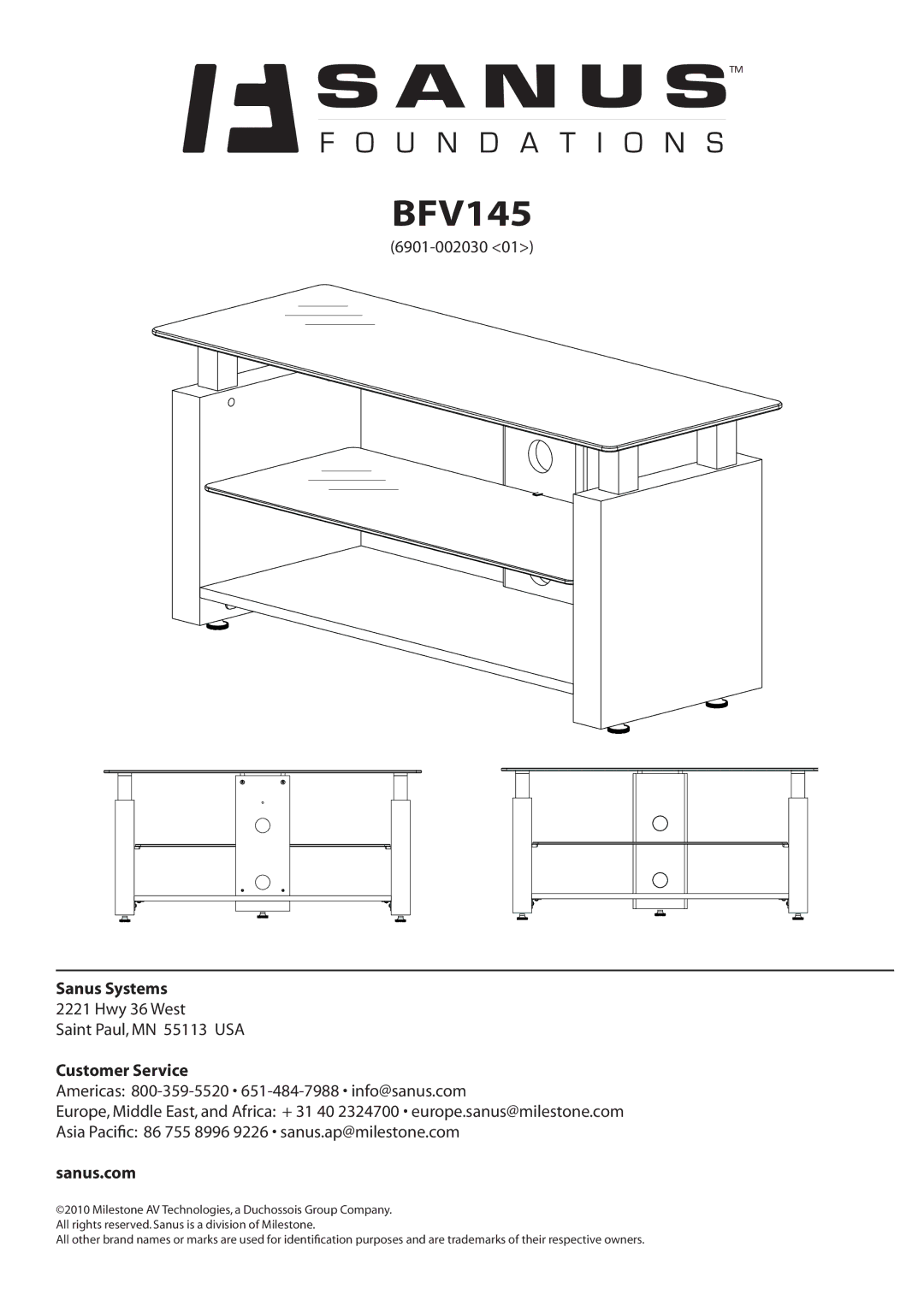 Sanus Systems BFV145 manual 