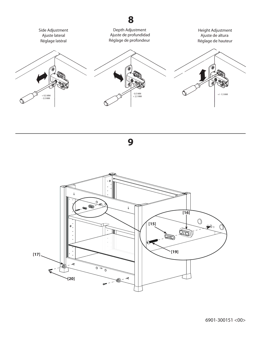 Sanus Systems CFAV34 manual Height Adjustment 