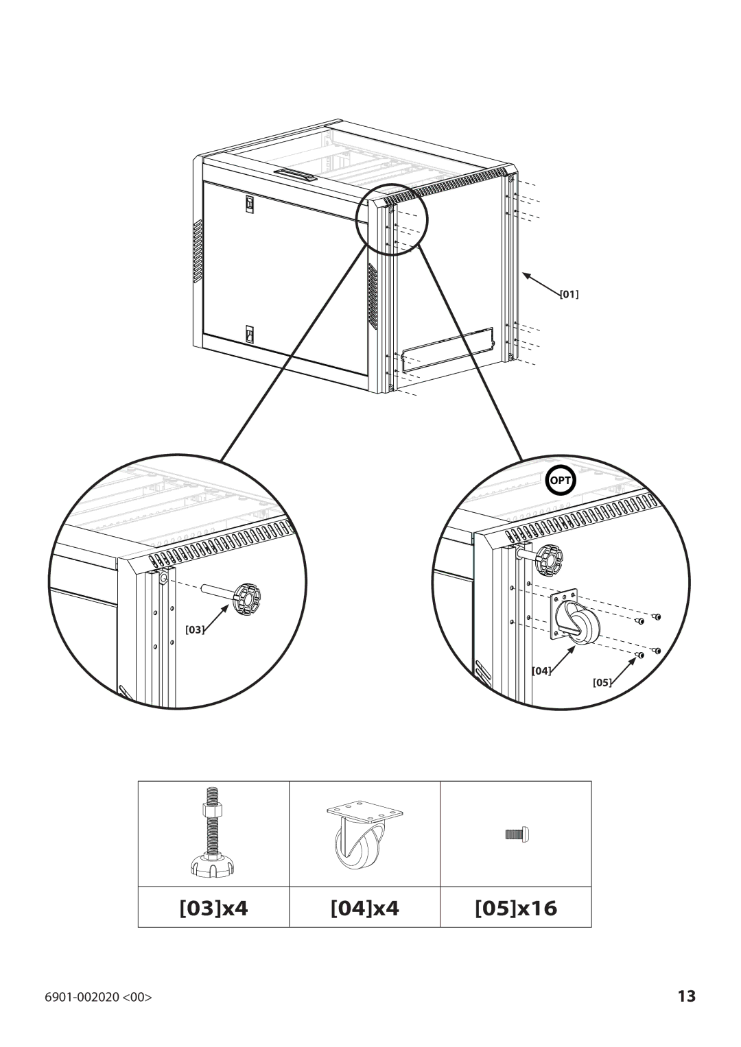 Sanus Systems CFR115, CFR127 manual 03x4 04x4 05x16 