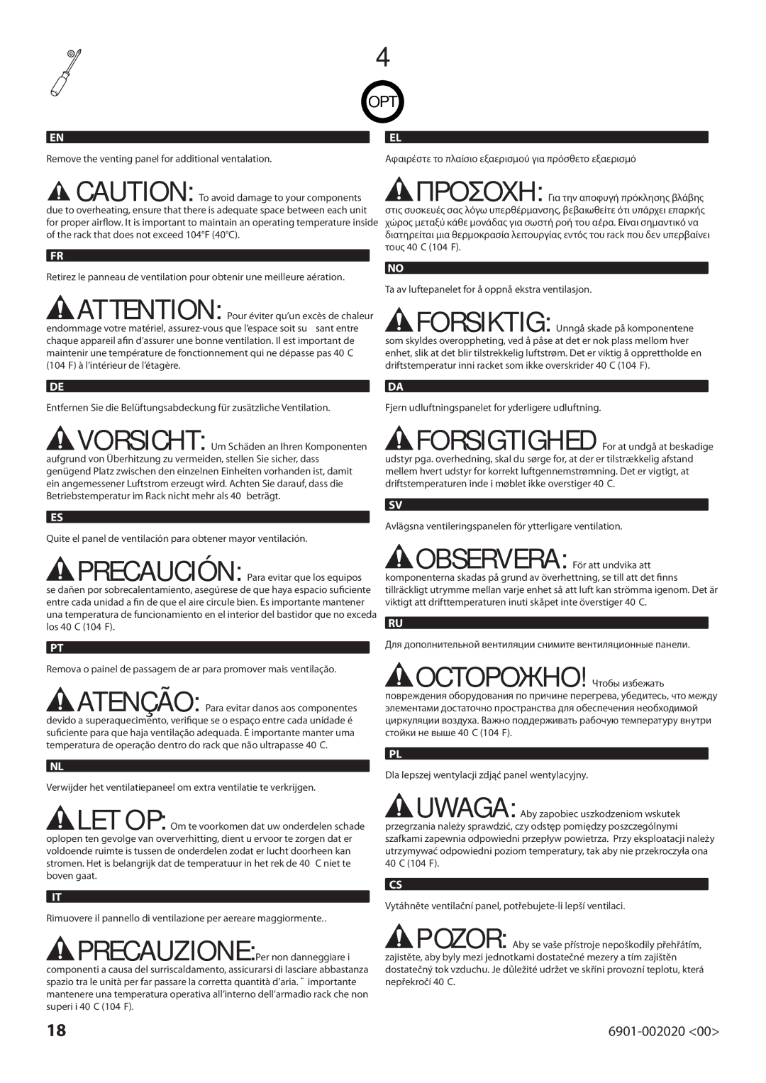 Sanus Systems CFR127, CFR115 manual Opt 