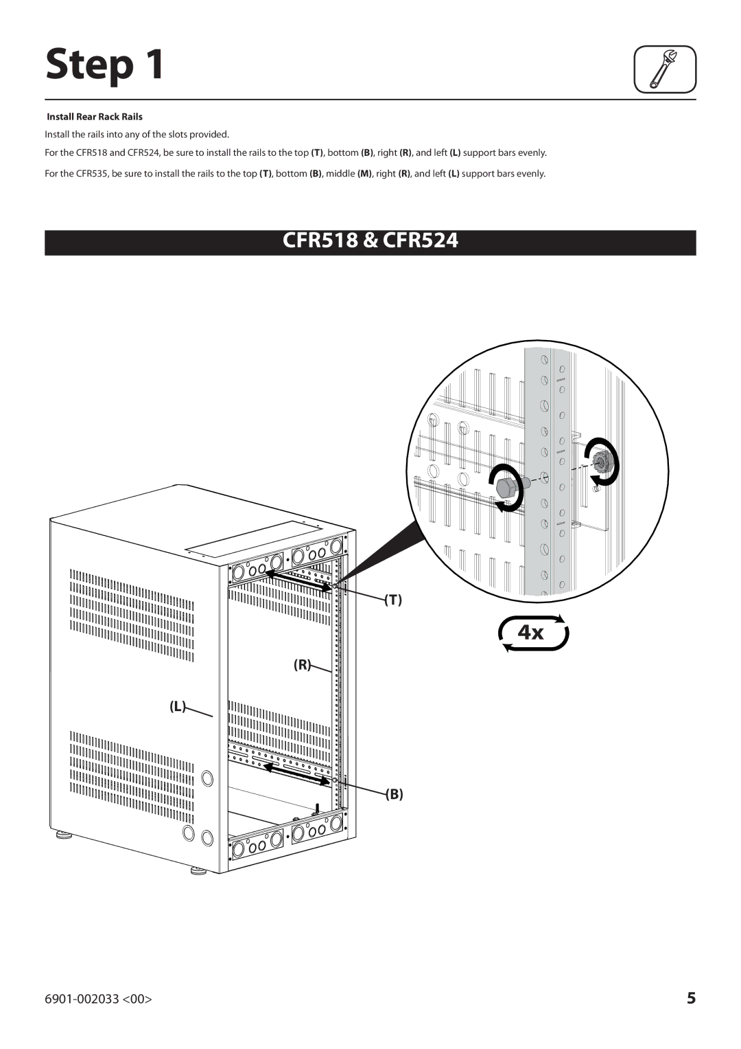 Sanus Systems CFR535RR, CFR524RR, CFR518RR manual Step 