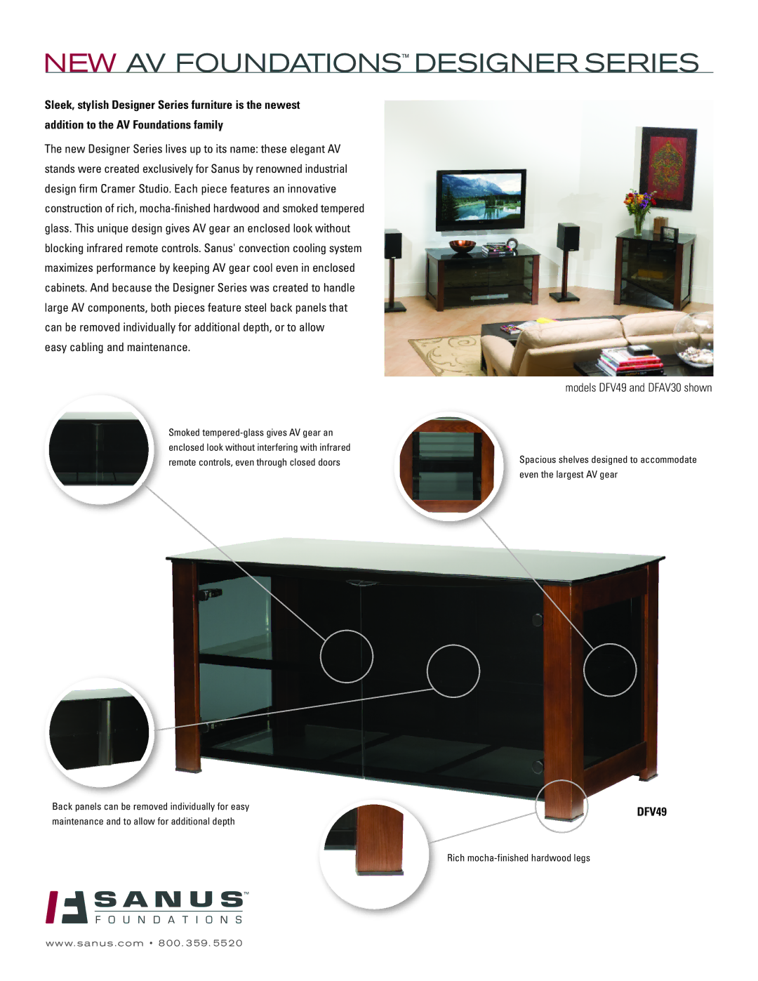 Sanus Systems manual NEW AV Foundations Designer Series 