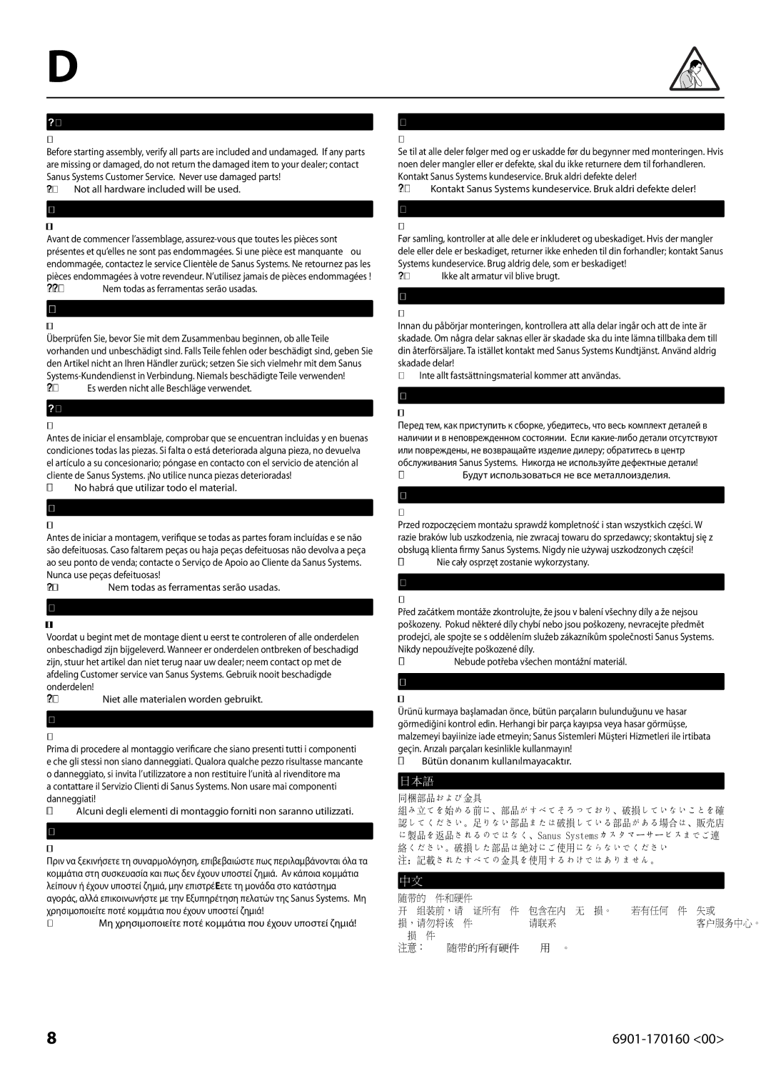 Sanus Systems EF28, EF24, EF20 manual Deutsch 