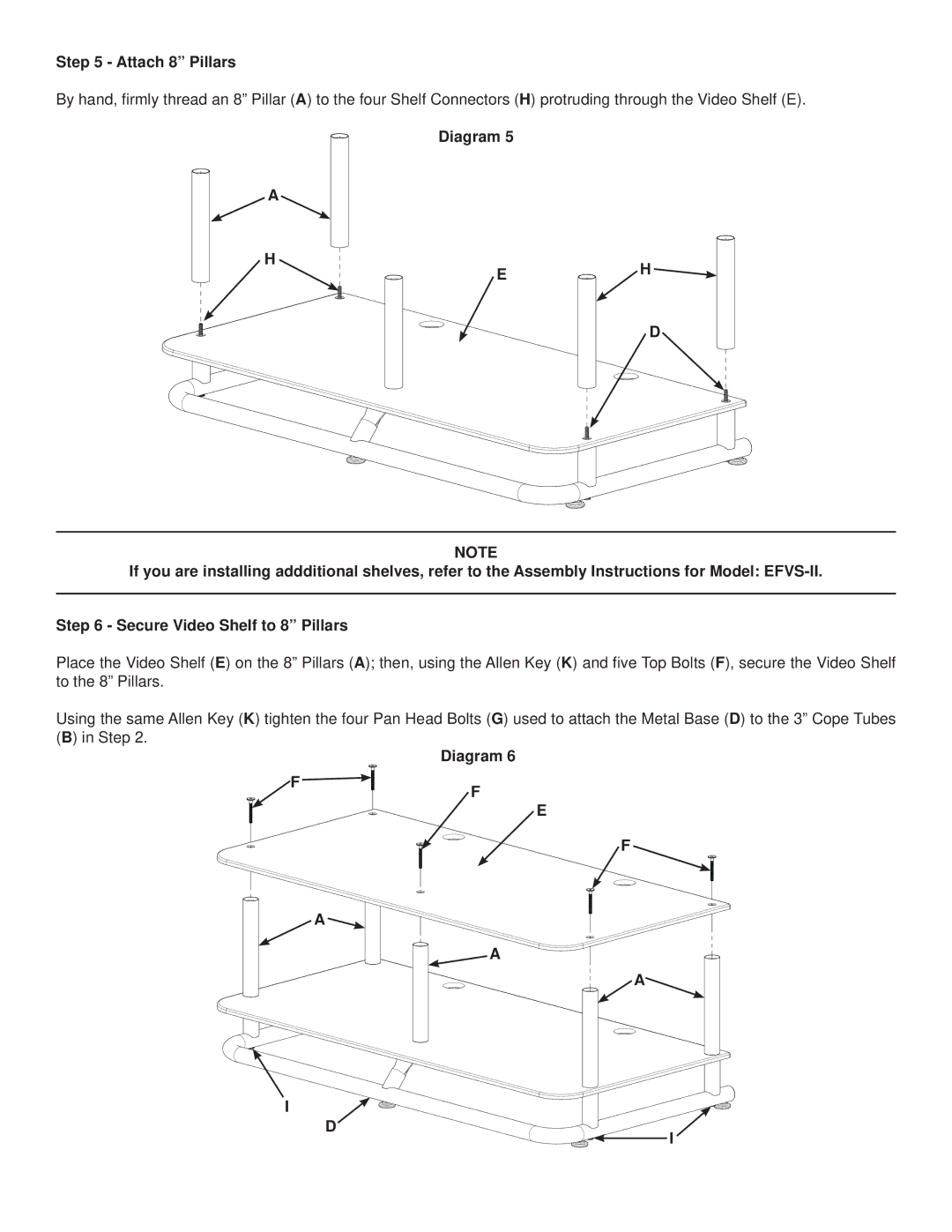 Sanus Systems EFAV-II manual Attach 8 Pillars 