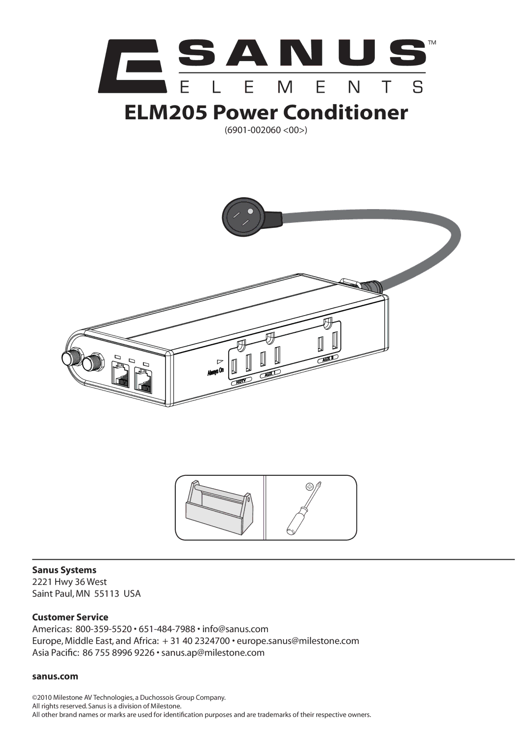 Sanus Systems manual ELM205 Power Conditioner 