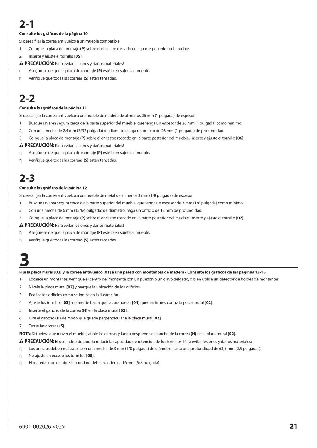 Sanus Systems ELM701 manual Consulte los gráficos de la página 