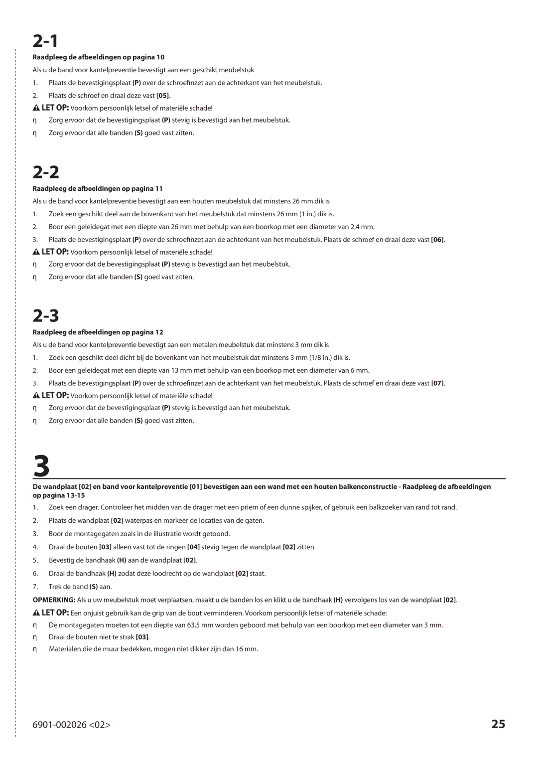 Sanus Systems ELM701 manual Raadpleeg de afbeeldingen op pagina 