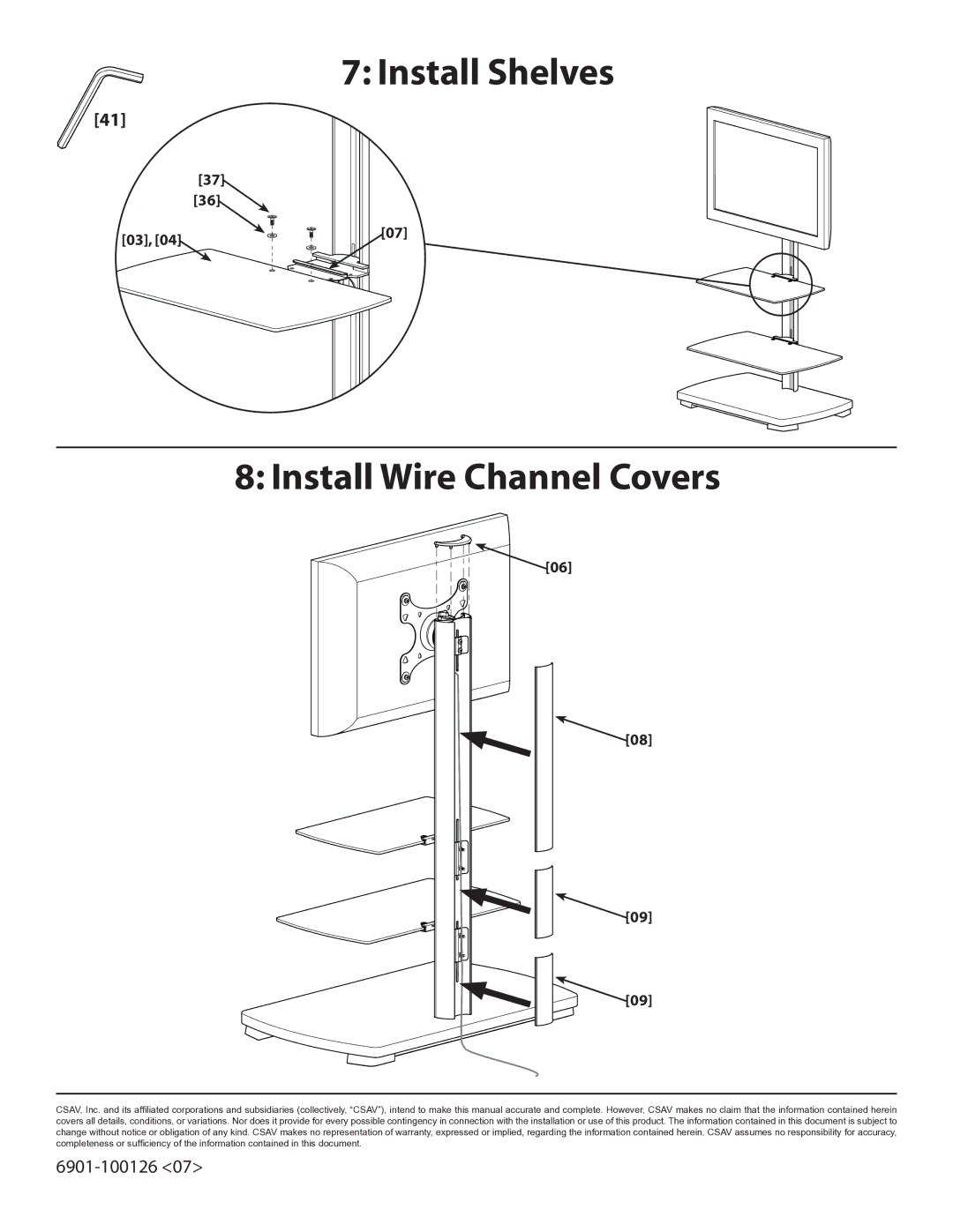 Sanus Systems FFMF2A manual Install Shelves Install Wire Channel Covers 