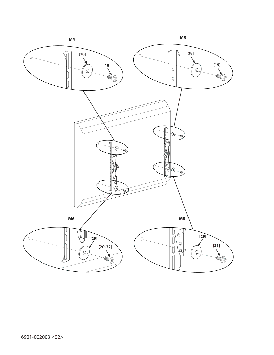 Sanus Systems FS56, FS46 important safety instructions 6901-002003 