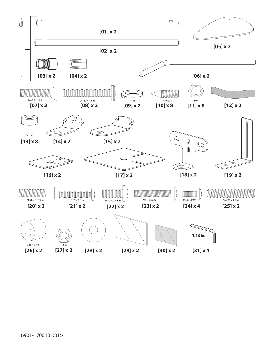 Sanus Systems HF1 important safety instructions 01 x 02 x 03 x 