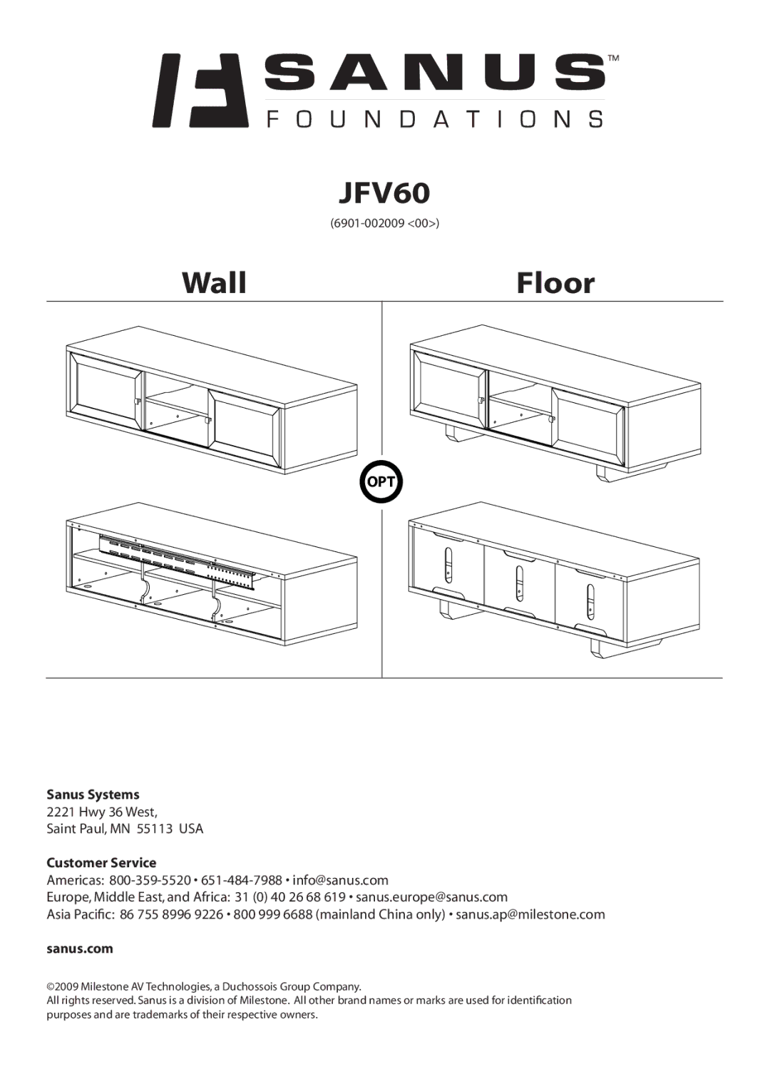 Sanus Systems JFV60 manual 