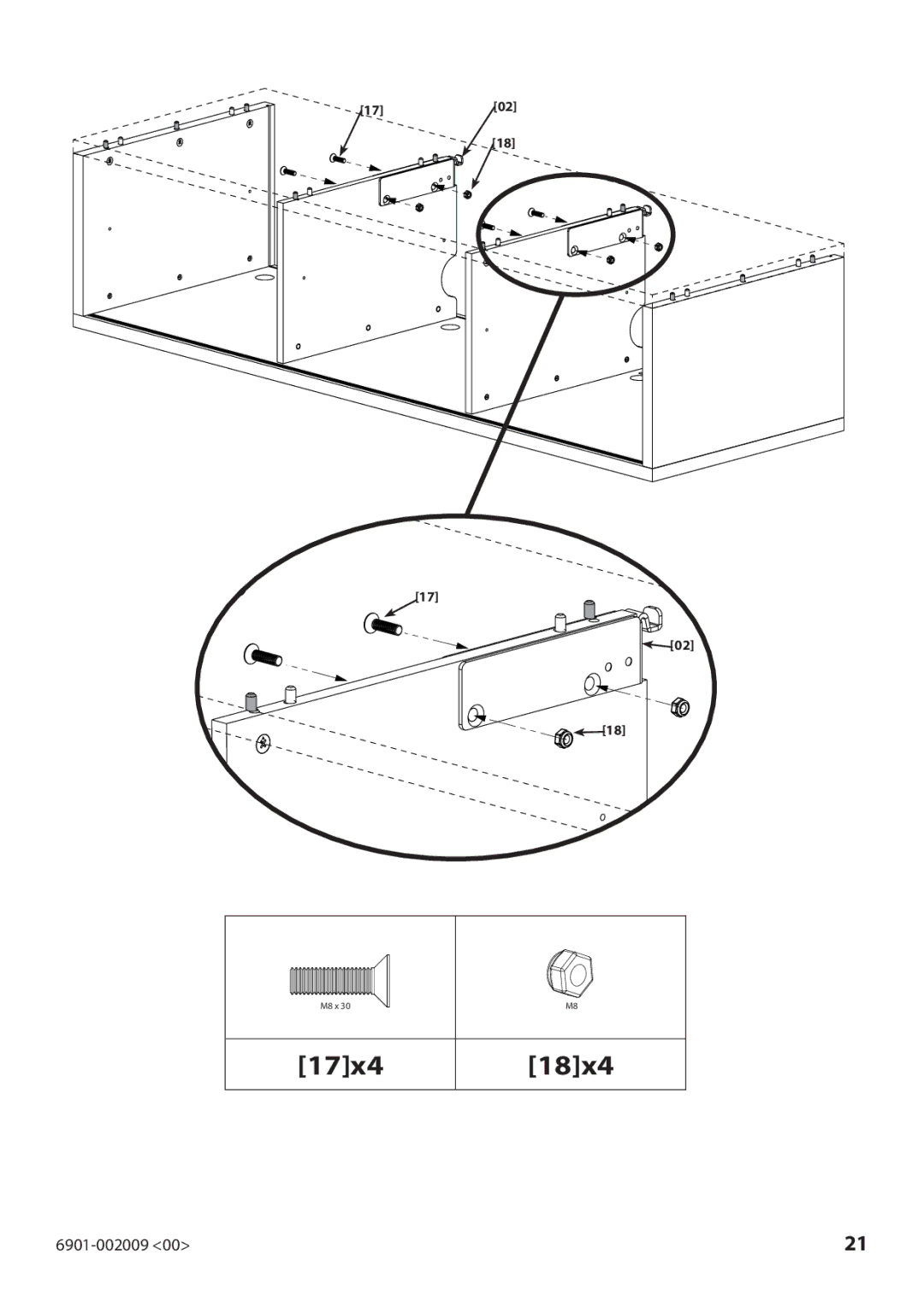 Sanus Systems JFV60 manual 17x4 18x4 