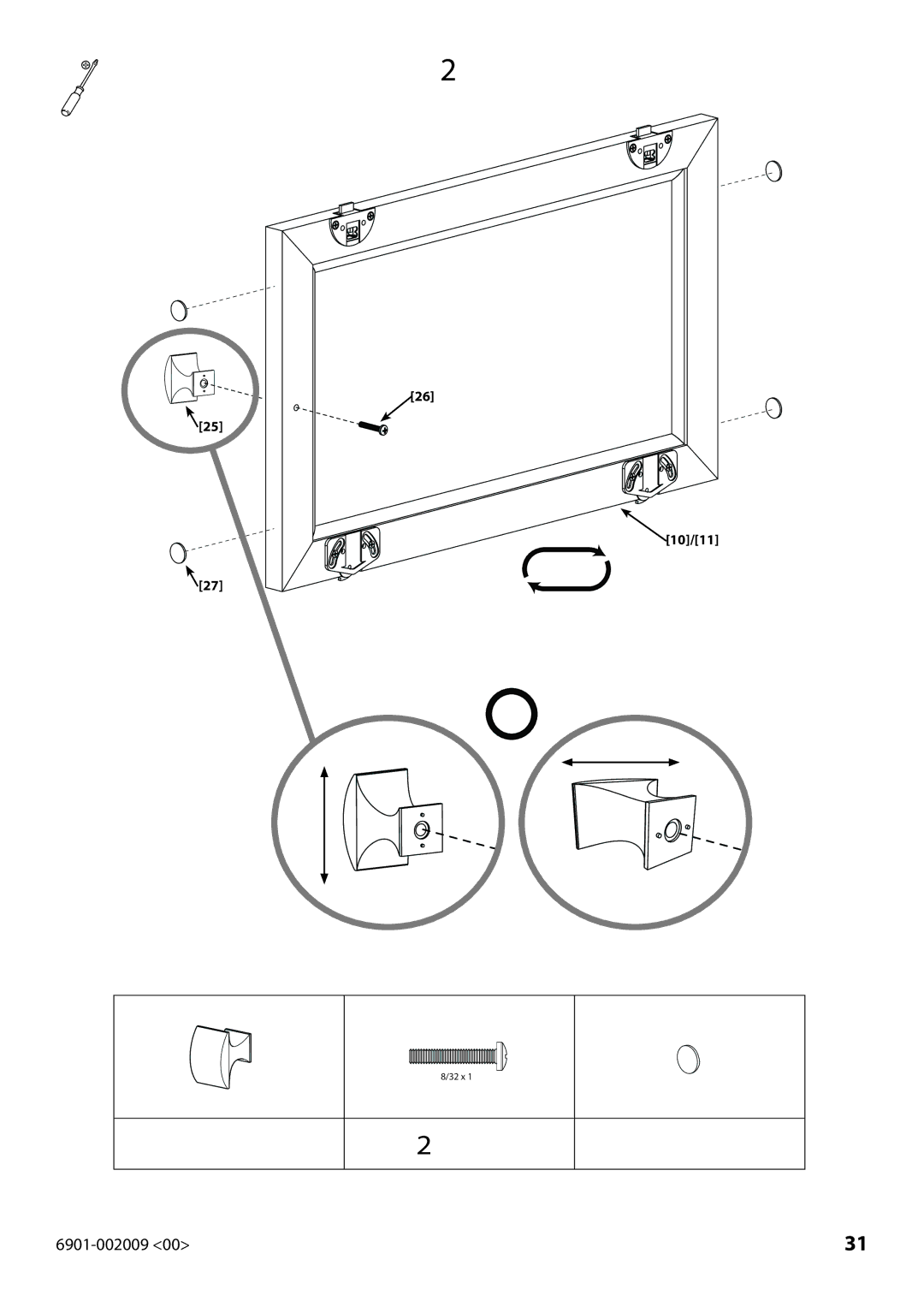 Sanus Systems JFV60 manual 25x2 26x2 27x8 