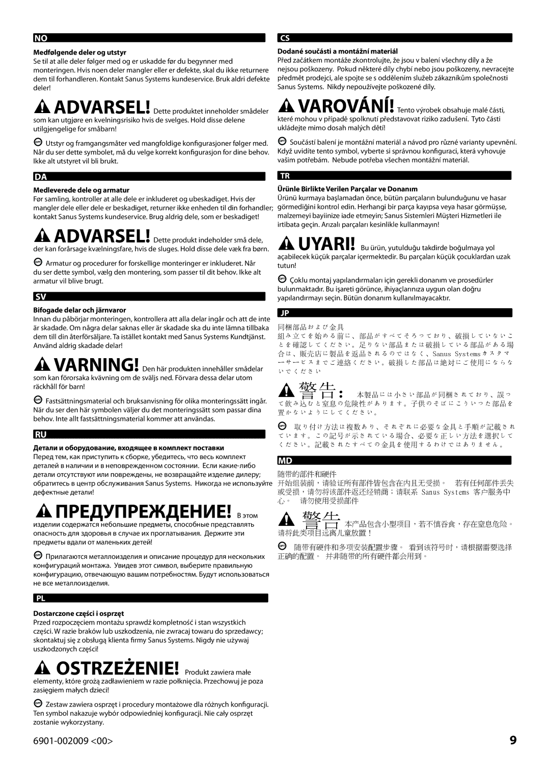 Sanus Systems JFV60 manual ПРЕДУПРЕЖДЕНИЕ! В этом 