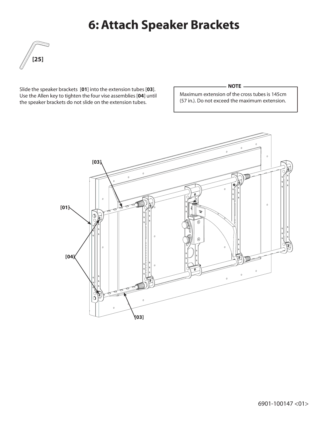 Sanus Systems LAS1A manual Attach Speaker Brackets 