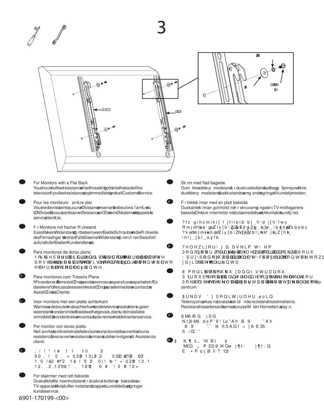 Sanus Systems LL22 manual 21, 22, 23, 07, 08, For Monitors with a Flat Back, Pour les moniteurs à arrière plat 