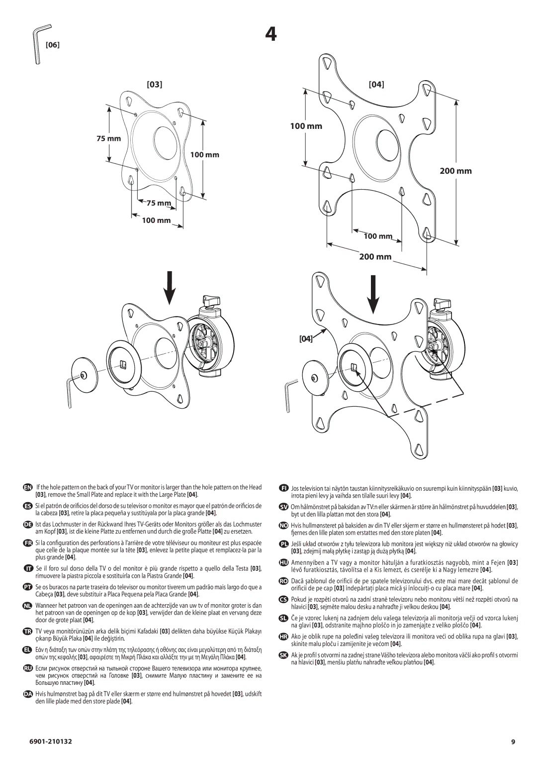 Sanus Systems MC1A manual 100 mm 