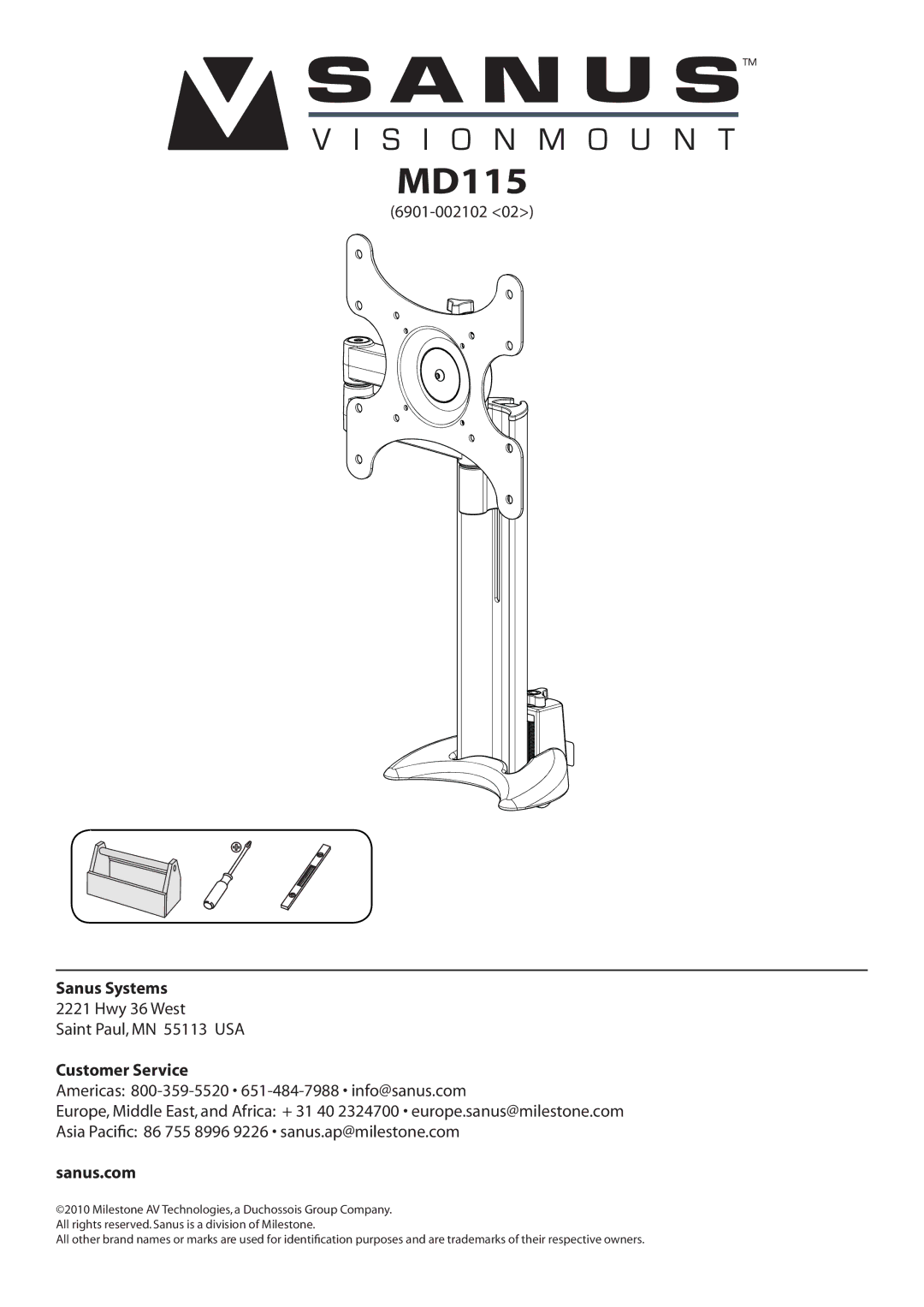 Sanus Systems MD115 manual 