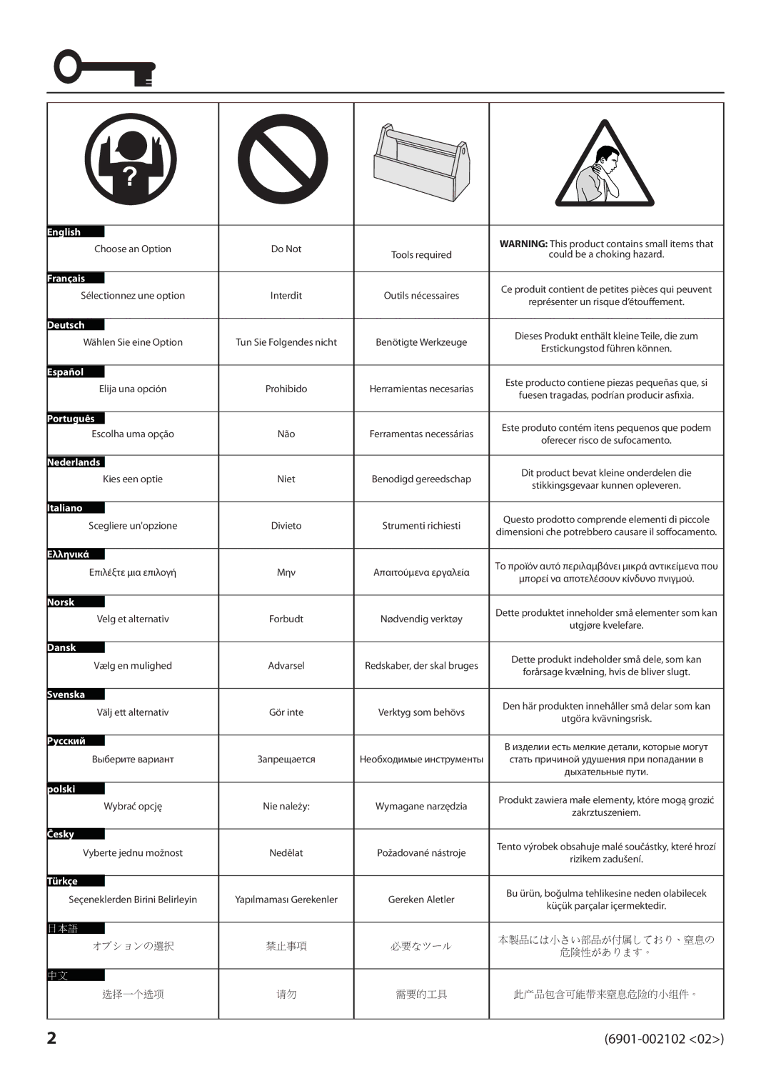 Sanus Systems MD115 manual Interdit, Dieses Produkt enthält kleine Teile, die zum, Niet, Divieto 