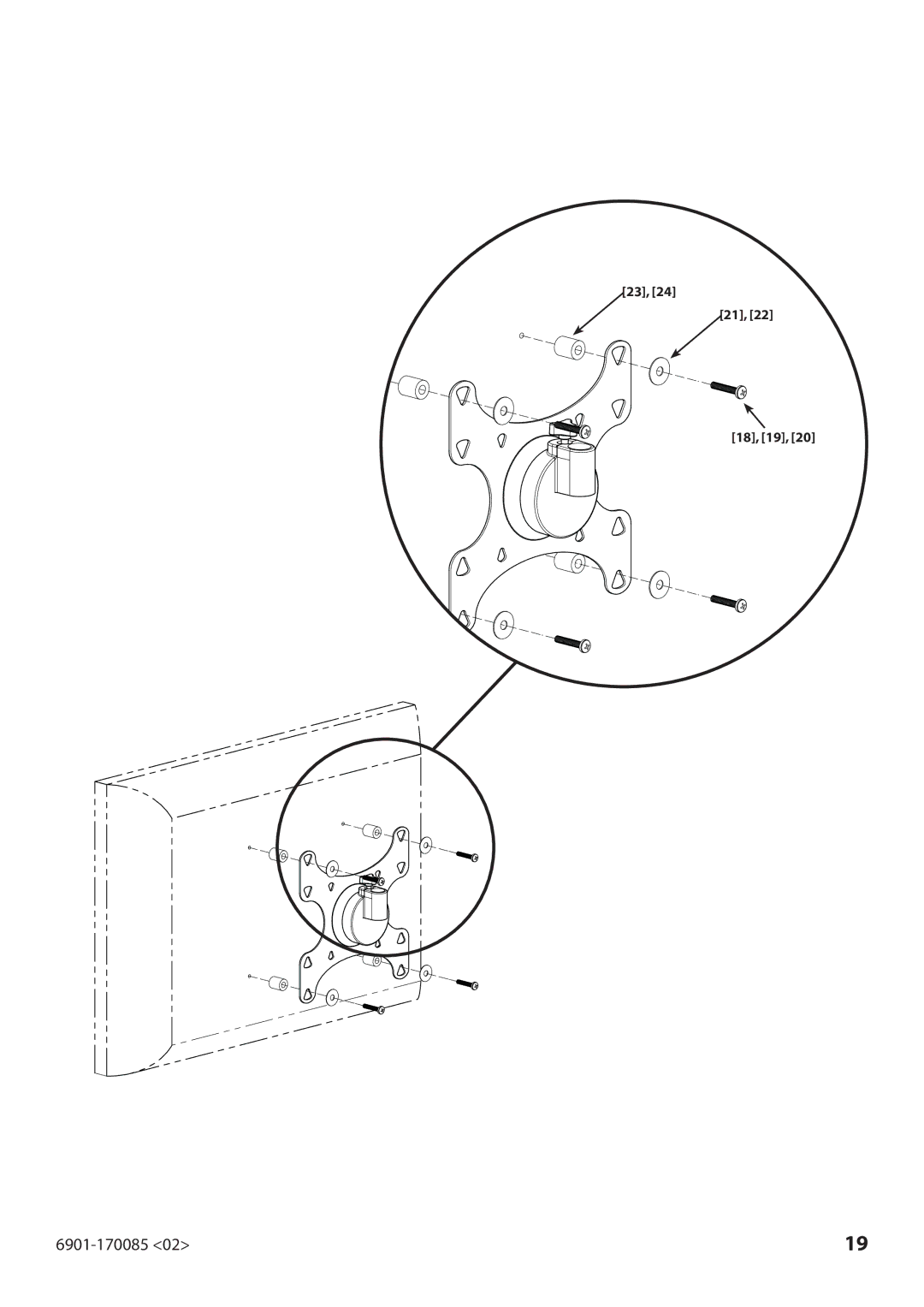 Sanus Systems MF215 manual 18, 19 