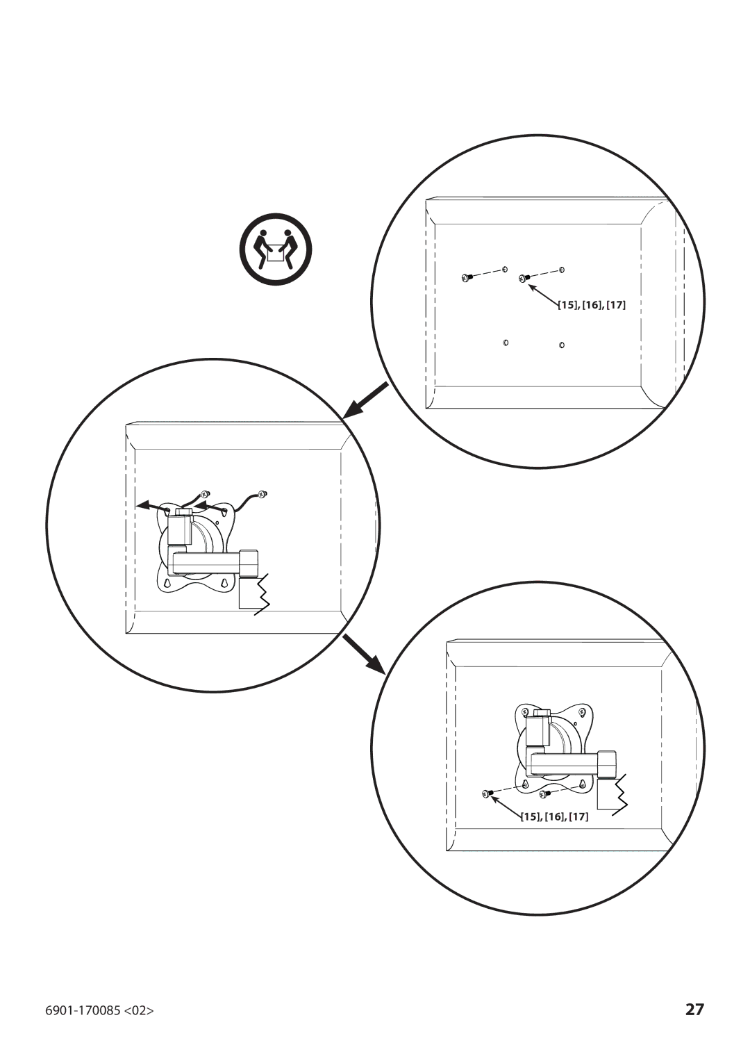 Sanus Systems MF215 manual 15, 16 