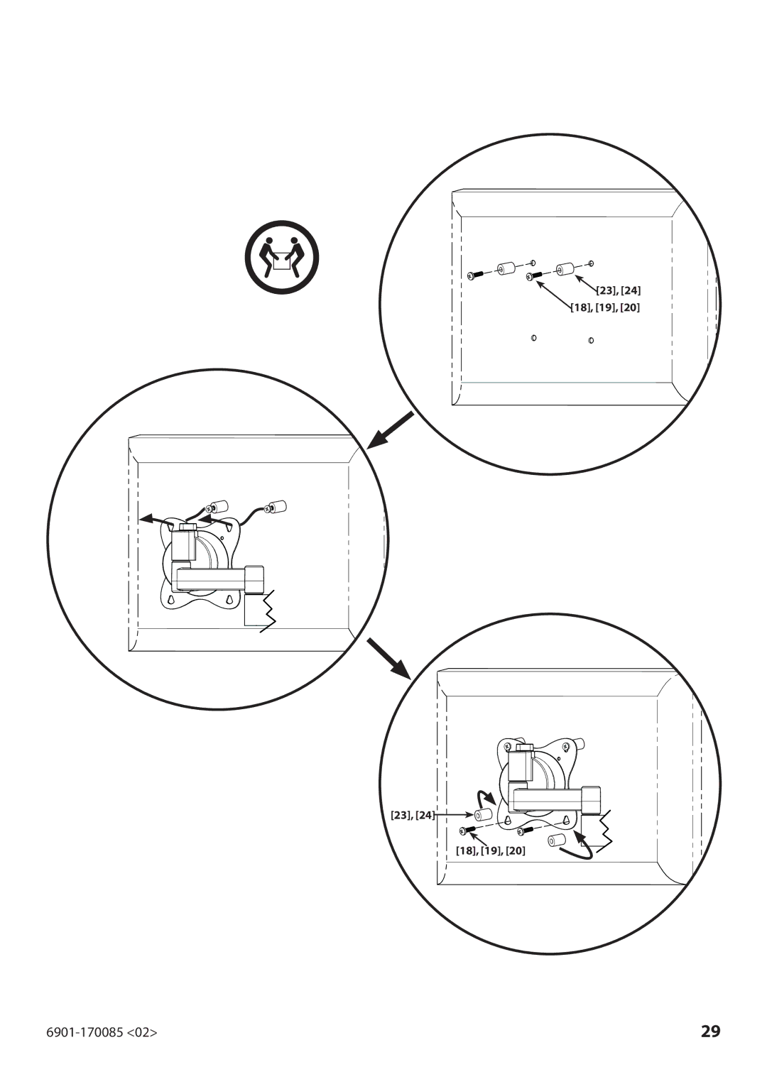 Sanus Systems MF215 manual 18, 19 