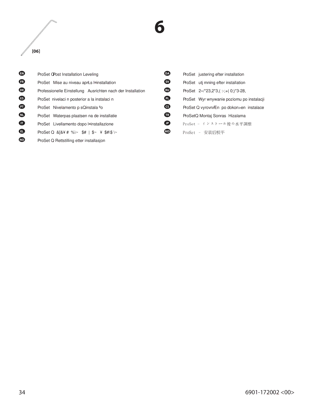 Sanus Systems ML11, LL11 ProSet Post Installation Leveling, ProSet Mise au niveau après l’installation 