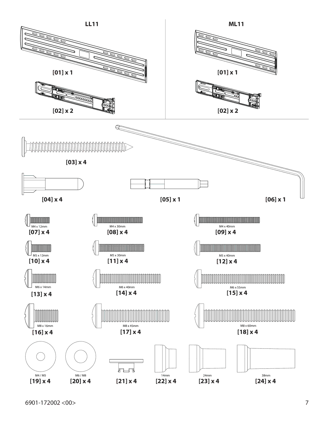 Sanus Systems LL11, ML11 important safety instructions 