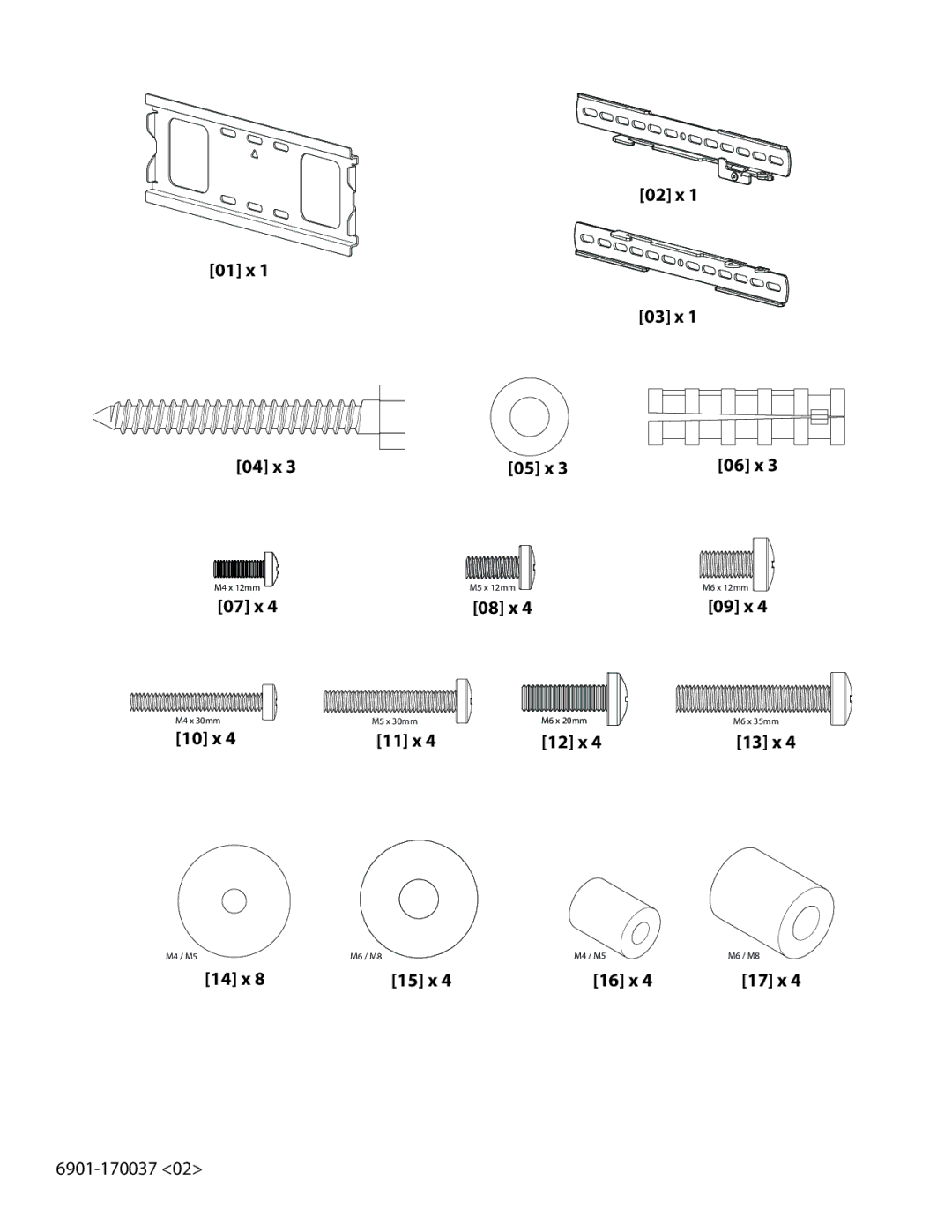 Sanus Systems ML22 manual 01 x 04 x 