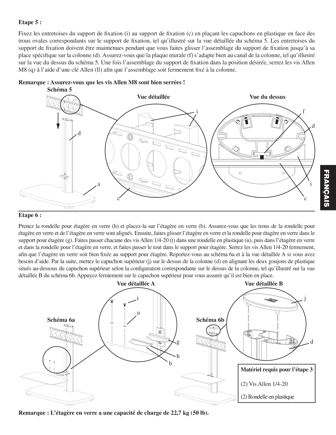 Sanus Systems PFFP manual Vue détaillée a, Schéma 6a 