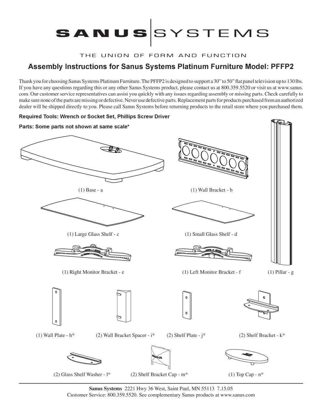 Sanus Systems PFFP2 manual 