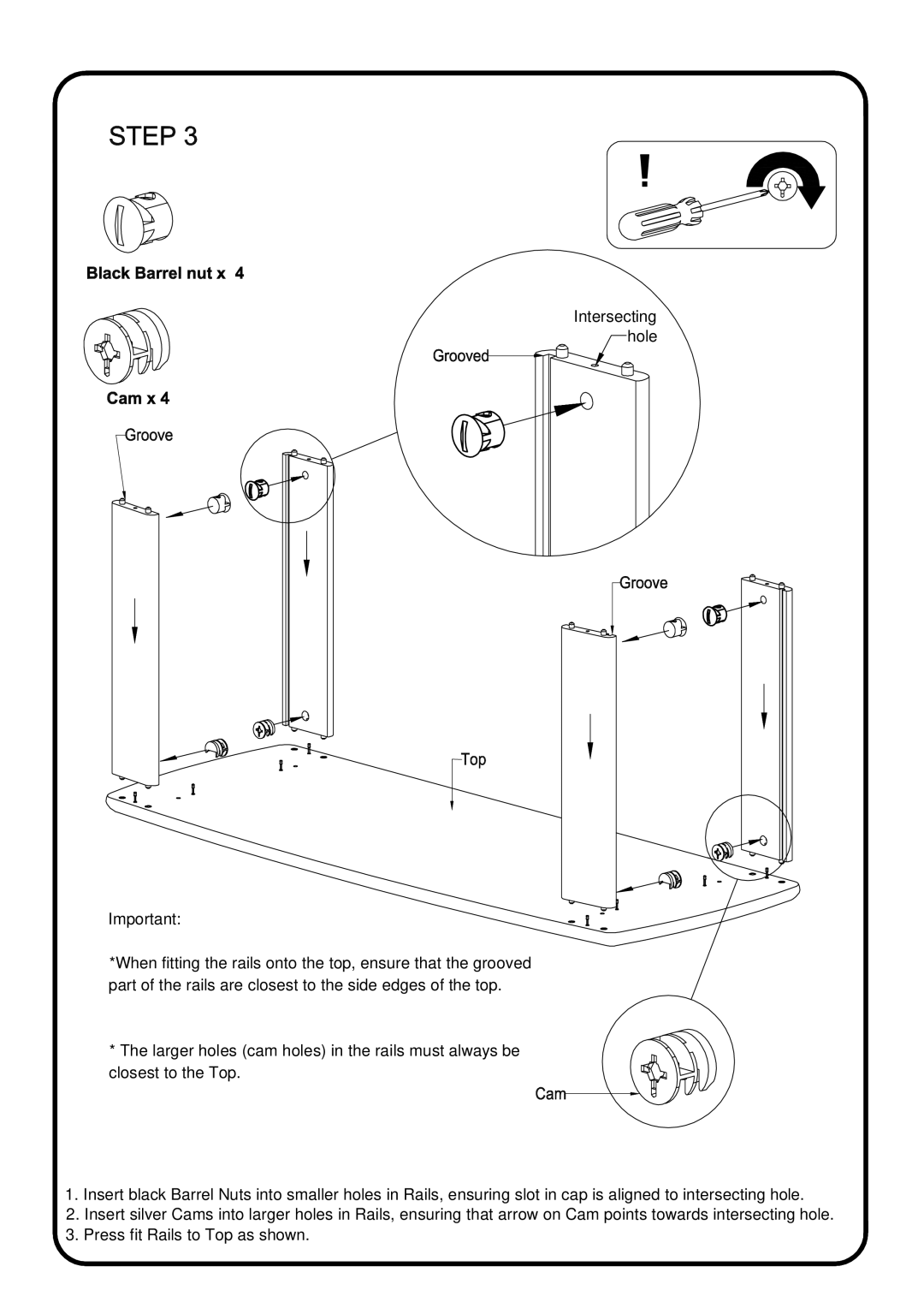 Sanus Systems PFPL specifications Intersecting hole 