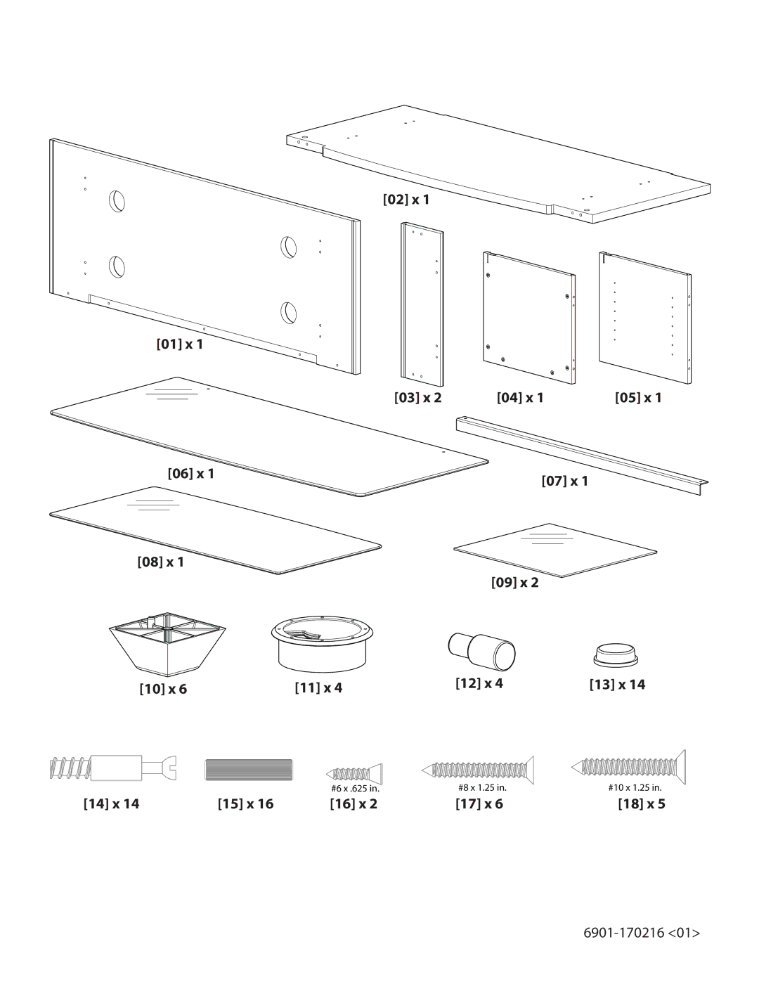 Sanus Systems PFV60, PFV48 important safety instructions 02 x 01 x 03 x 04 x 