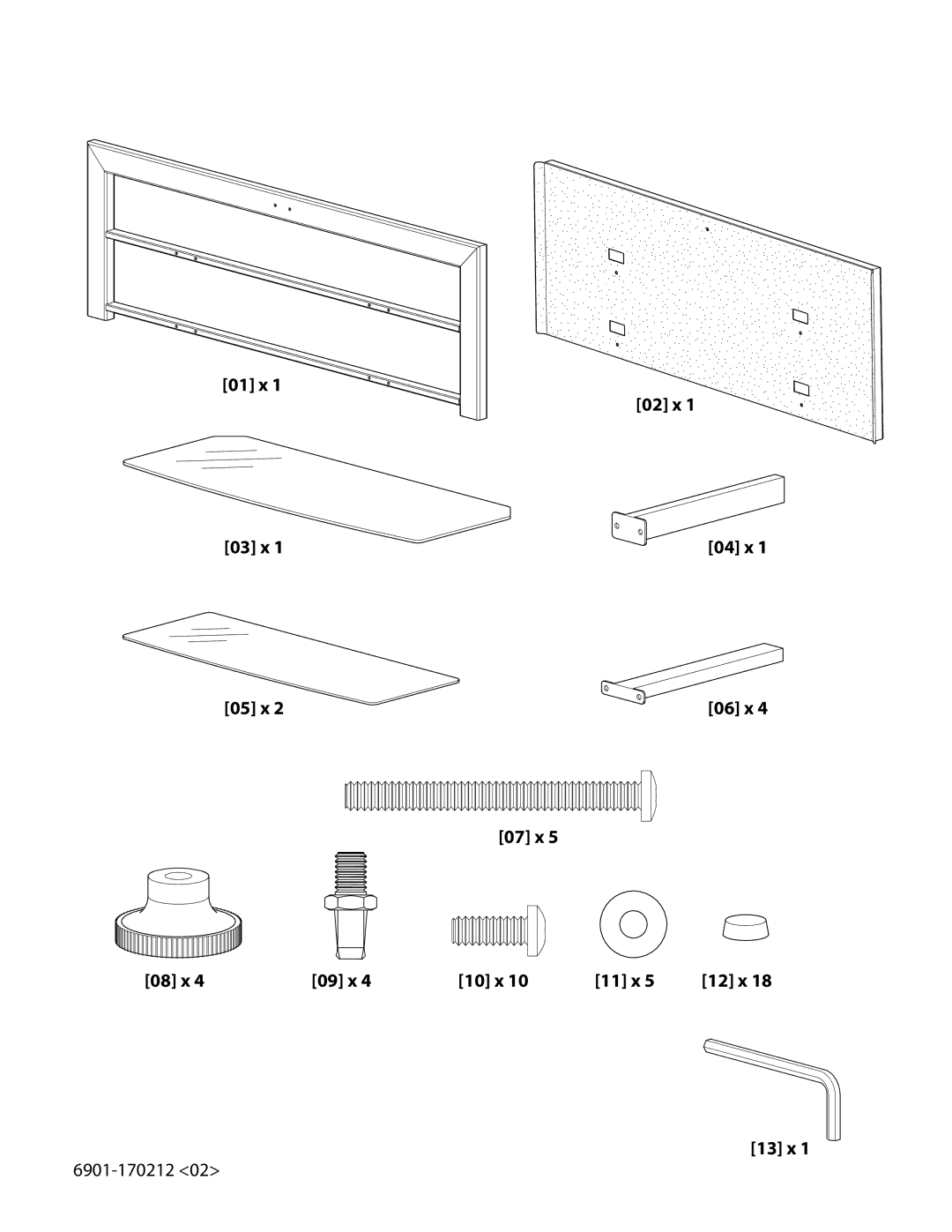 Sanus Systems SFV265 manual 01 x 02 x 03 x 