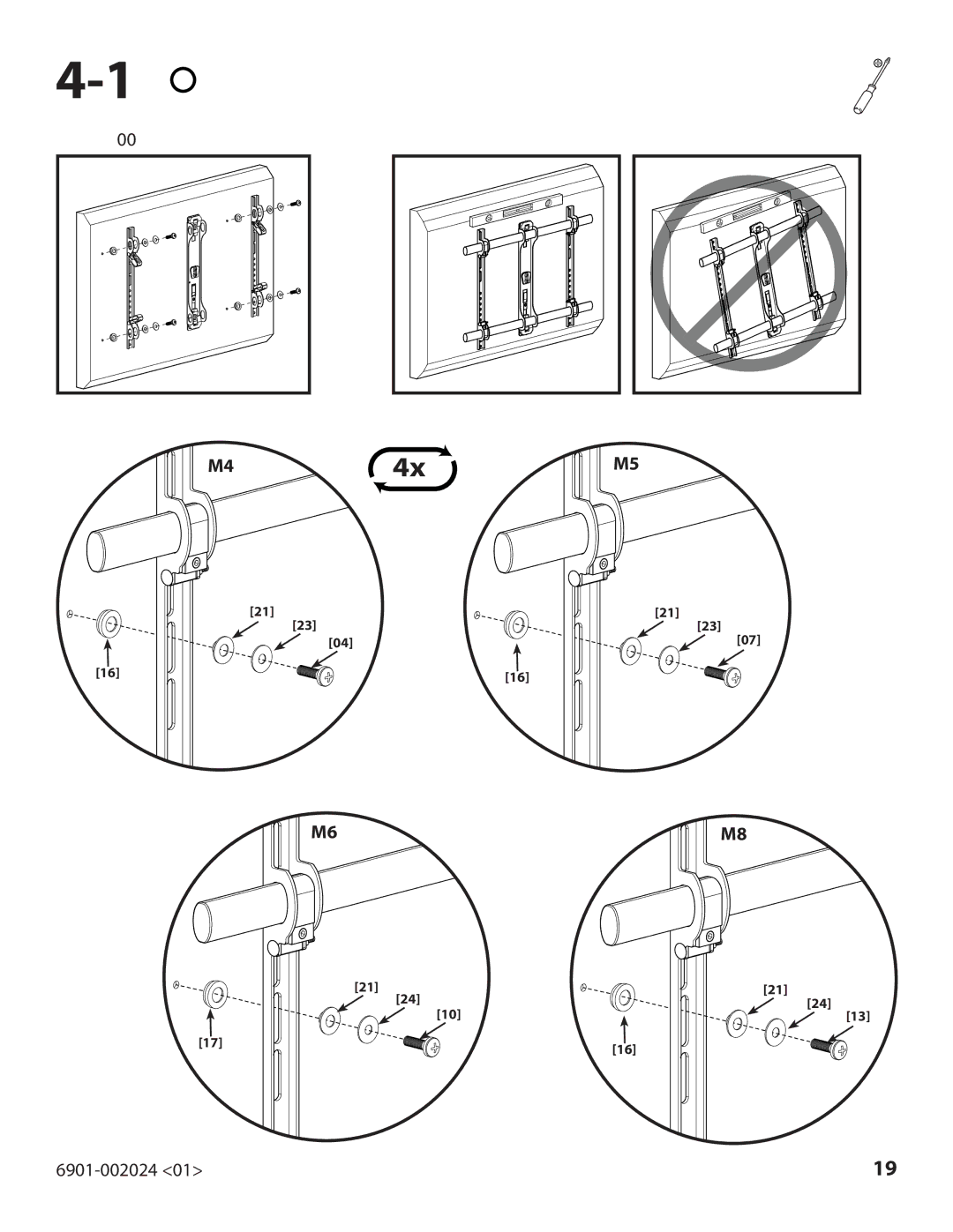 Sanus Systems 6901-002024, VLF210 important safety instructions 400 x 400mm 