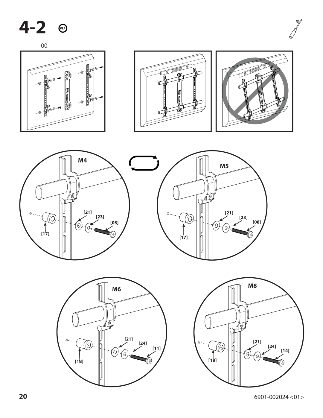 Sanus Systems VLF210, 6901-002024 important safety instructions 400 x 400mm 