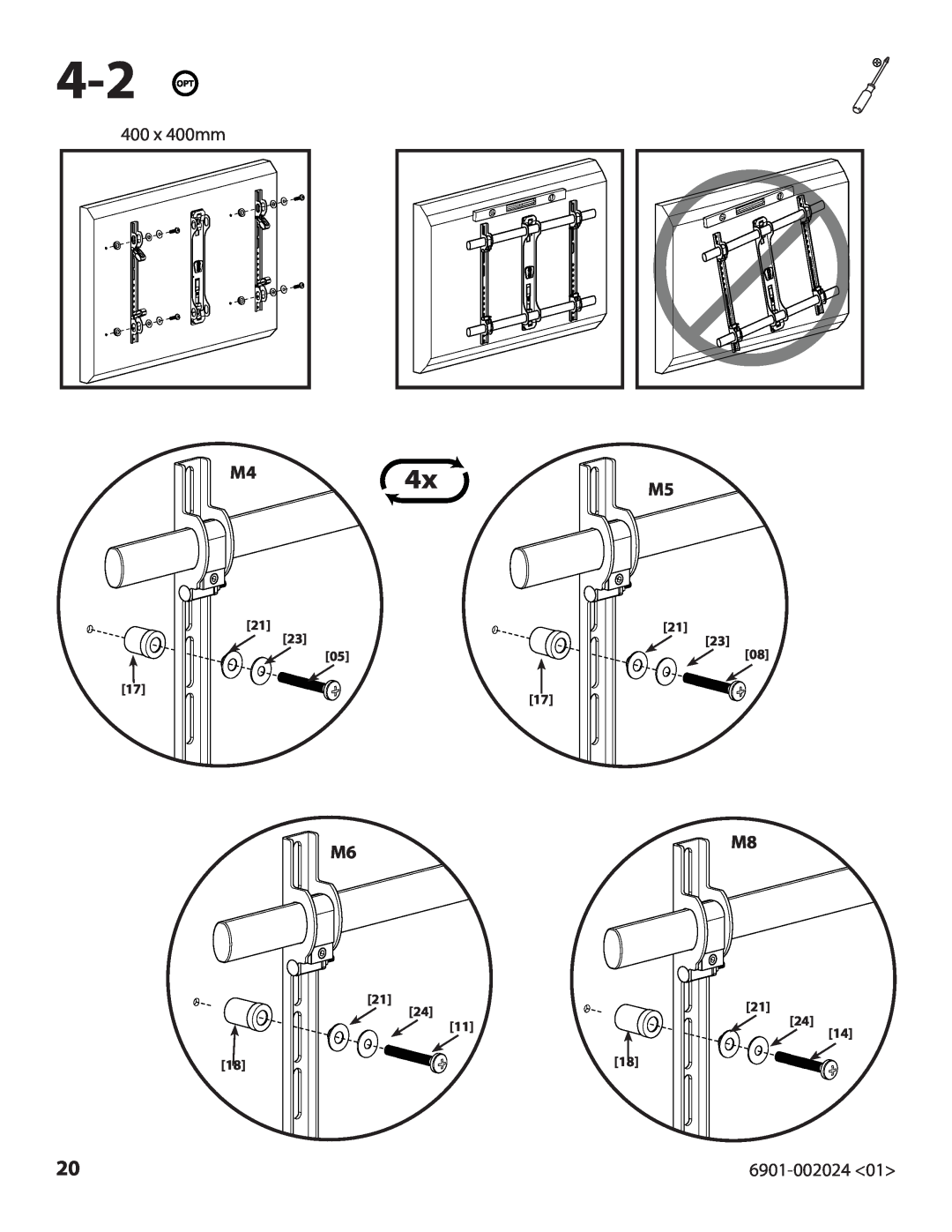 Sanus Systems VLF210 important safety instructions 400 x 400mm, 6901-002024<01>, 21 05 17, 21 23 08 