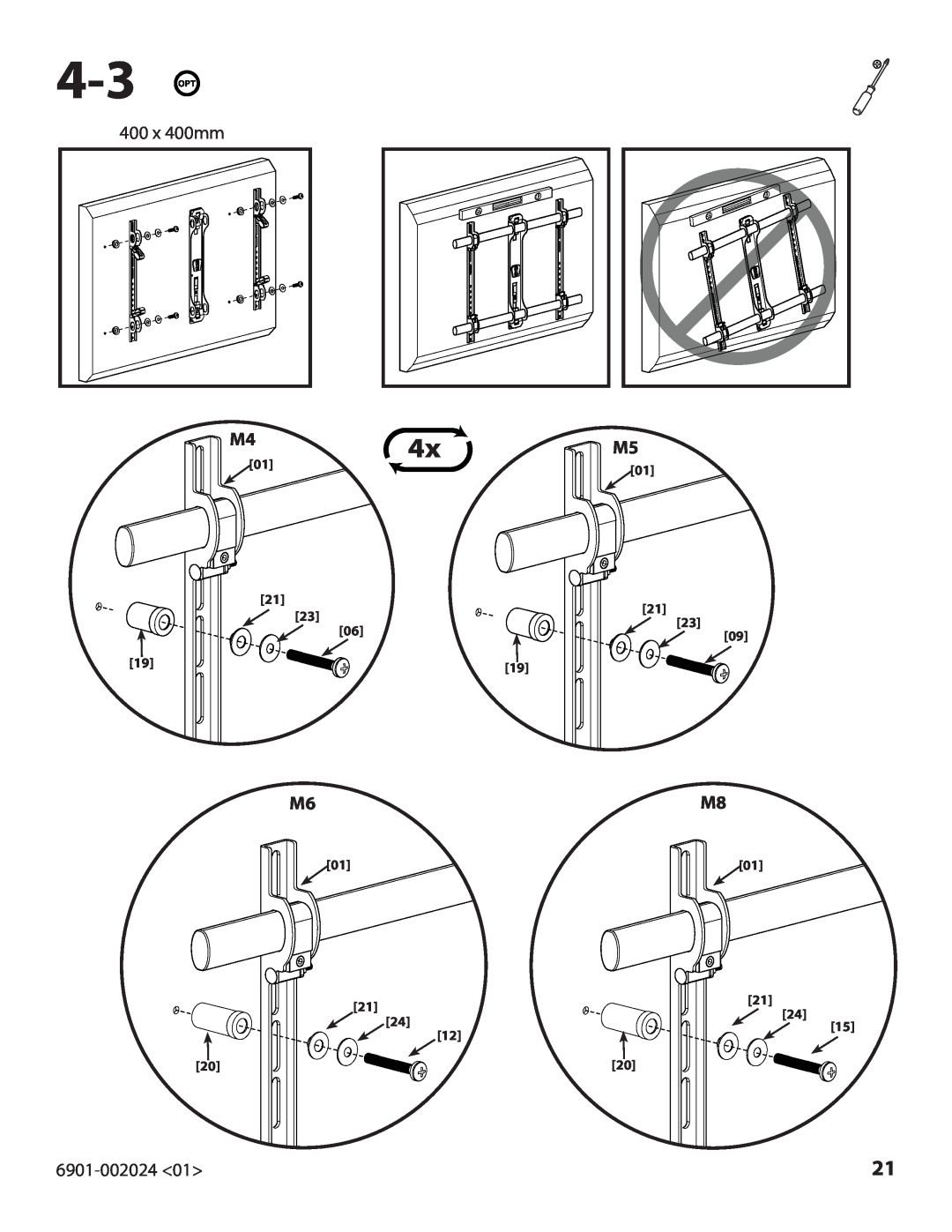 Sanus Systems VLF210 important safety instructions 400 x 400mm, 6901-002024<01>, 21 23 09 19 