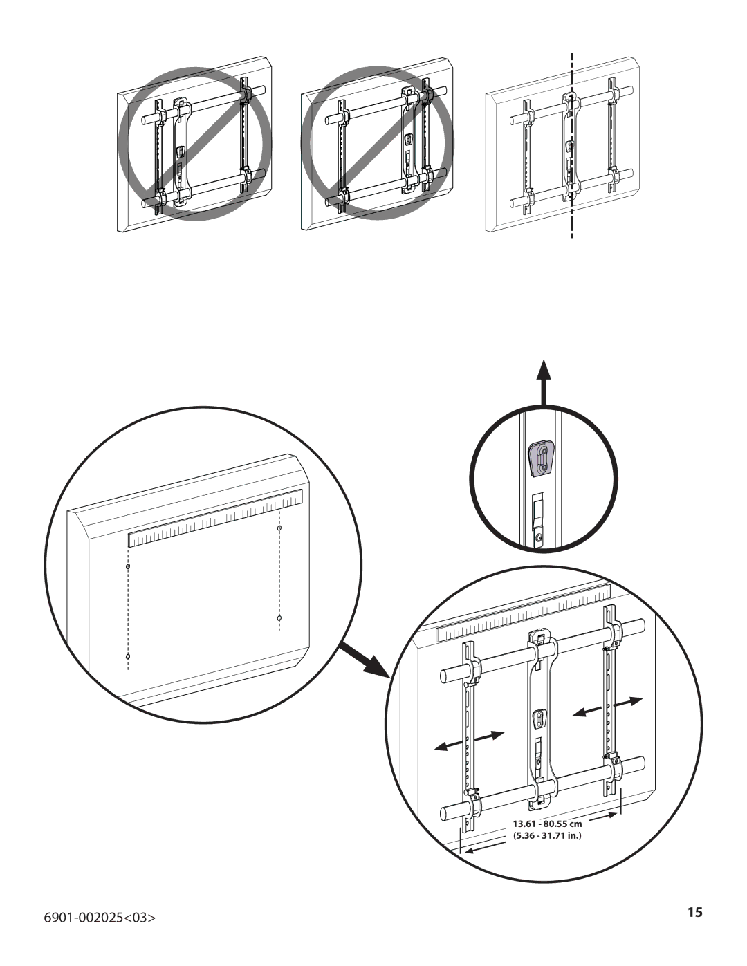 Sanus Systems VLF220 important safety instructions 13.61 80.55 cm 36 31.71 