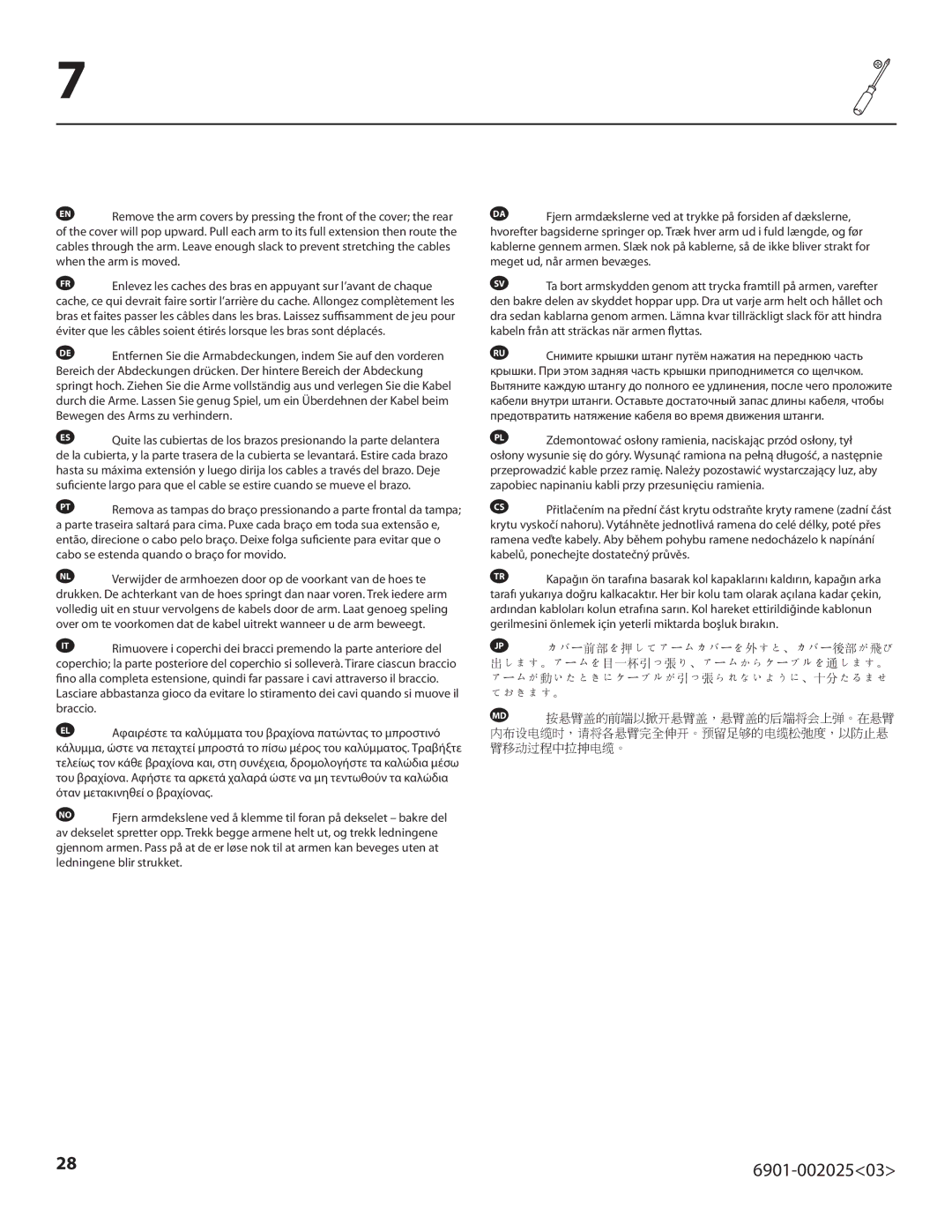 Sanus Systems VLF220 important safety instructions 6901-00202503 