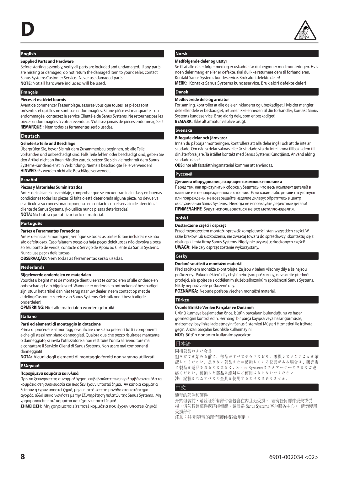 Sanus Systems VLL10 manual Deutsch 