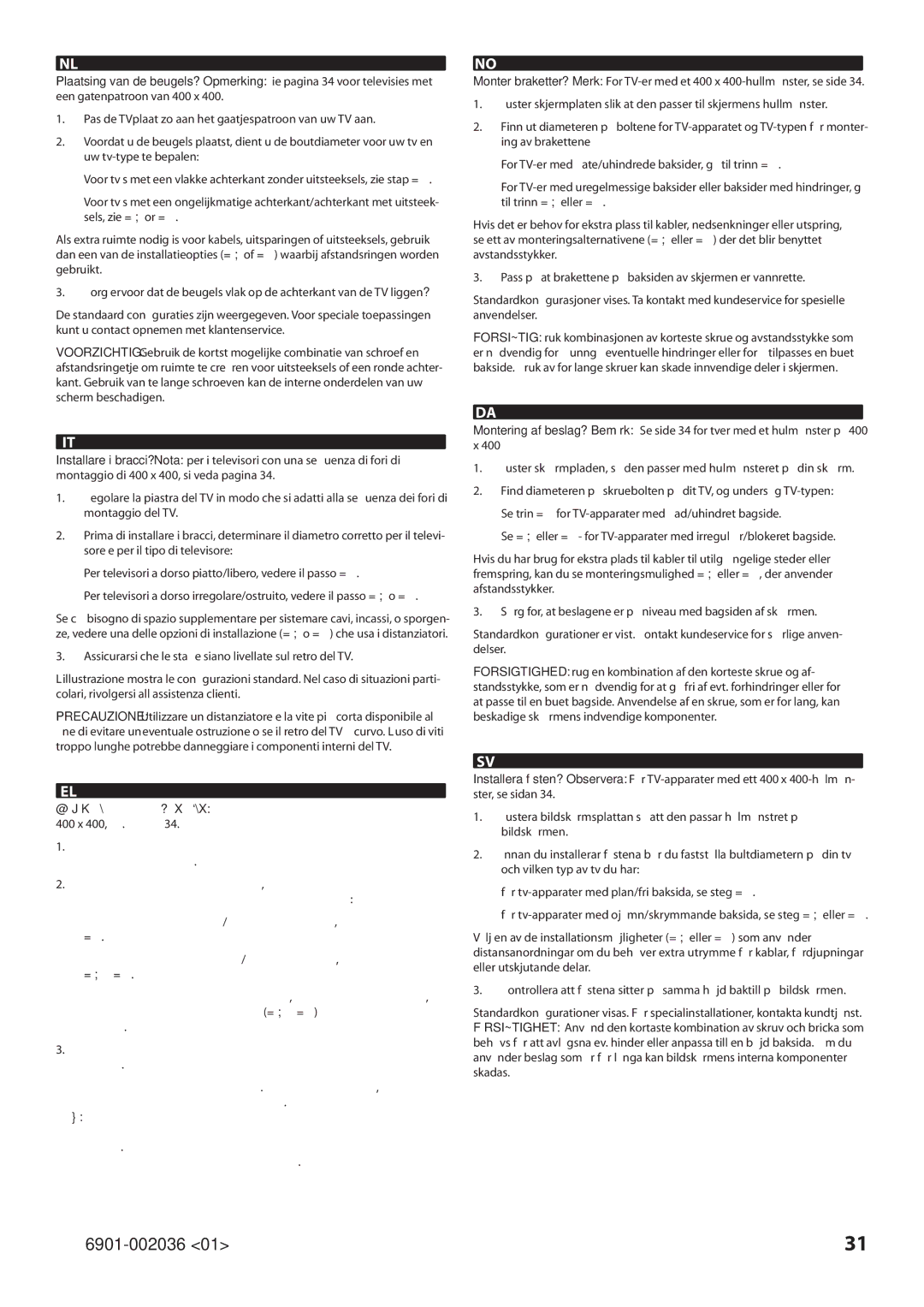 Sanus Systems VLMF109 manual 6901-002036 