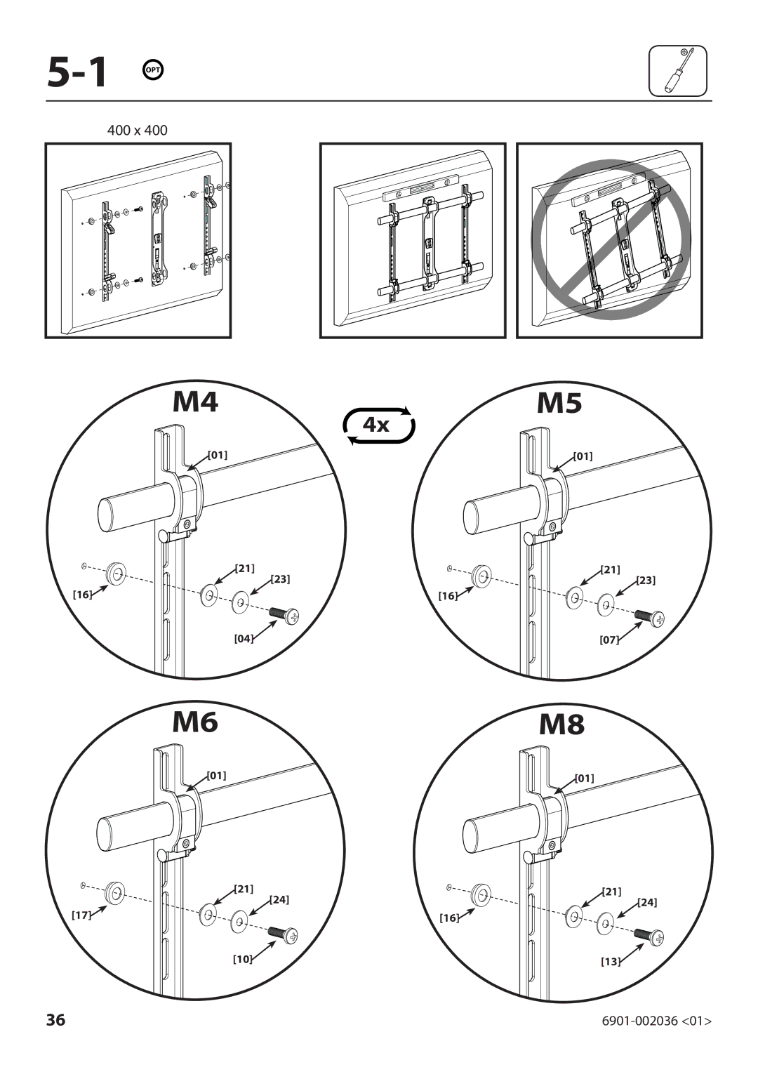 Sanus Systems VLMF109 manual Opt 