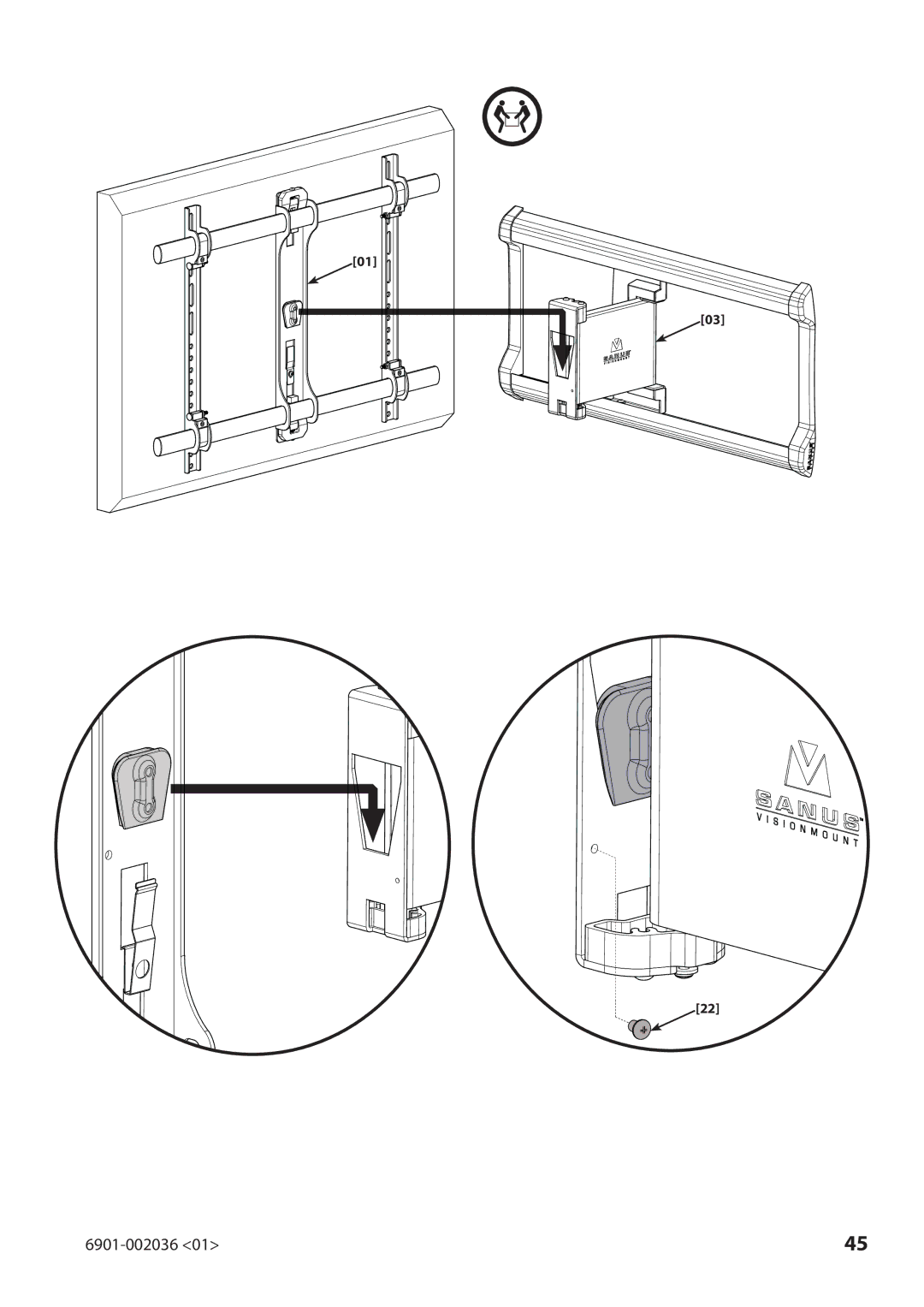 Sanus Systems VLMF109 manual 6901-002036 