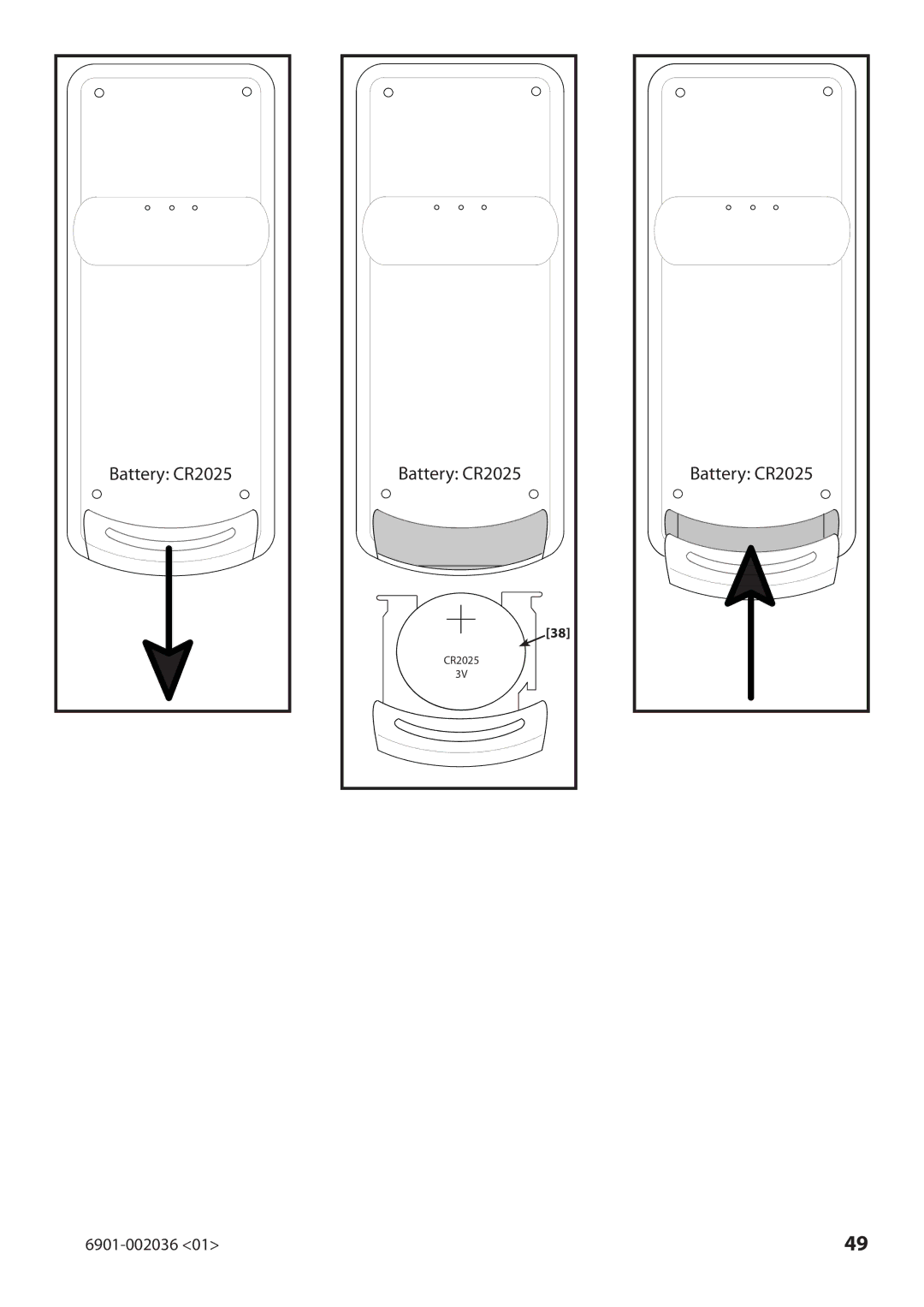 Sanus Systems VLMF109 manual Battery CR2025 