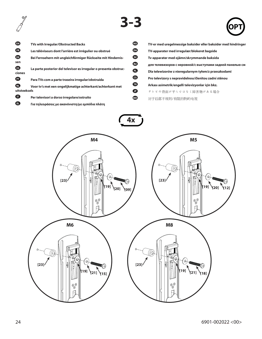 Sanus Systems VLT15 important safety instructions 3OPT 