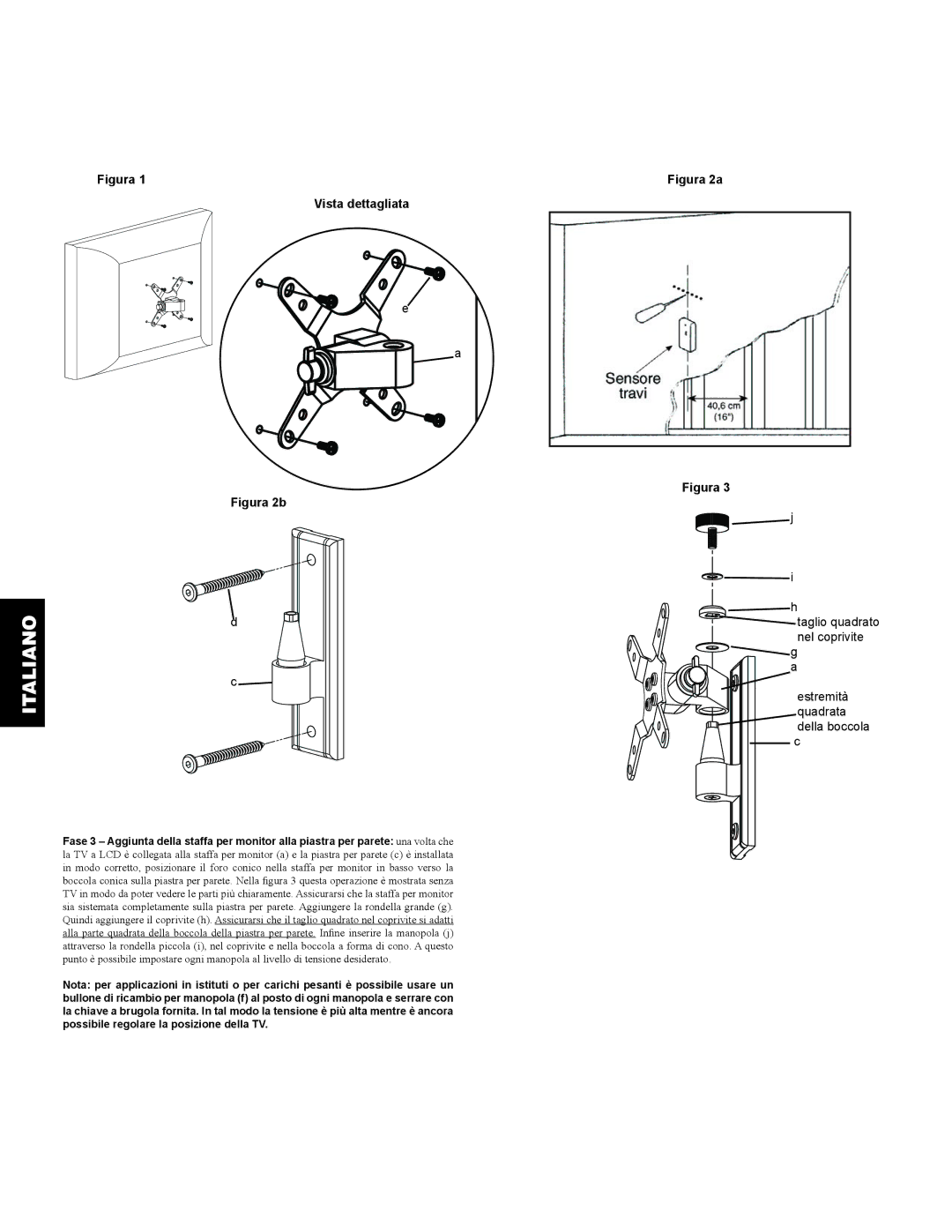 Sanus Systems VM1 manual Figura Vista dettagliata 